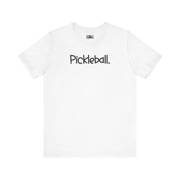 Minimalist pickleball shirt with bold text design