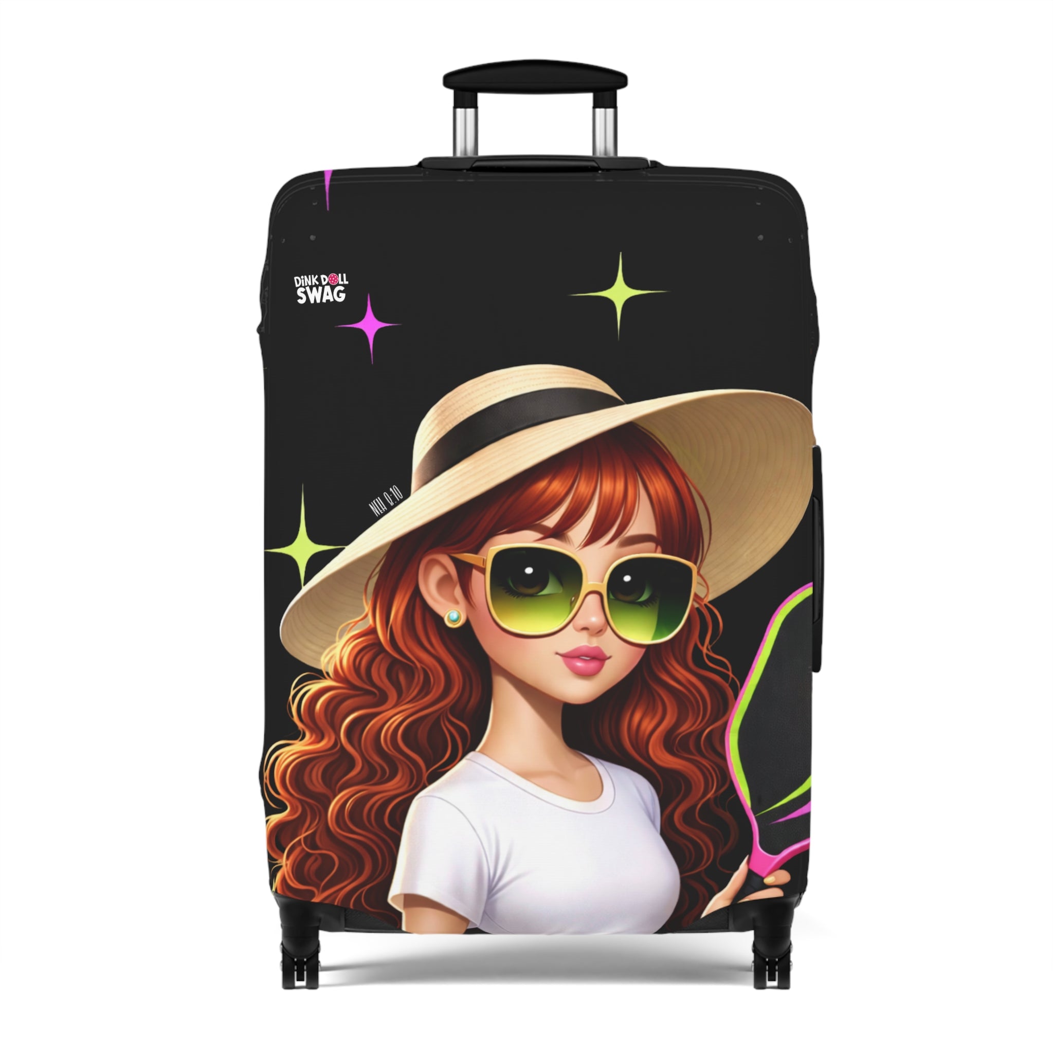 Dink Doll Swag™ Joy in Motion   – Sienna Edition Pickleball Luggage Cover for Women | Faith-Inspired