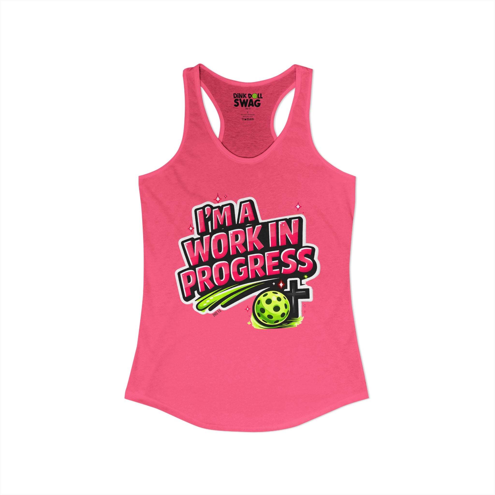 I’m A Work in Progress Pickleball Tank for Women | Faith-Inspired