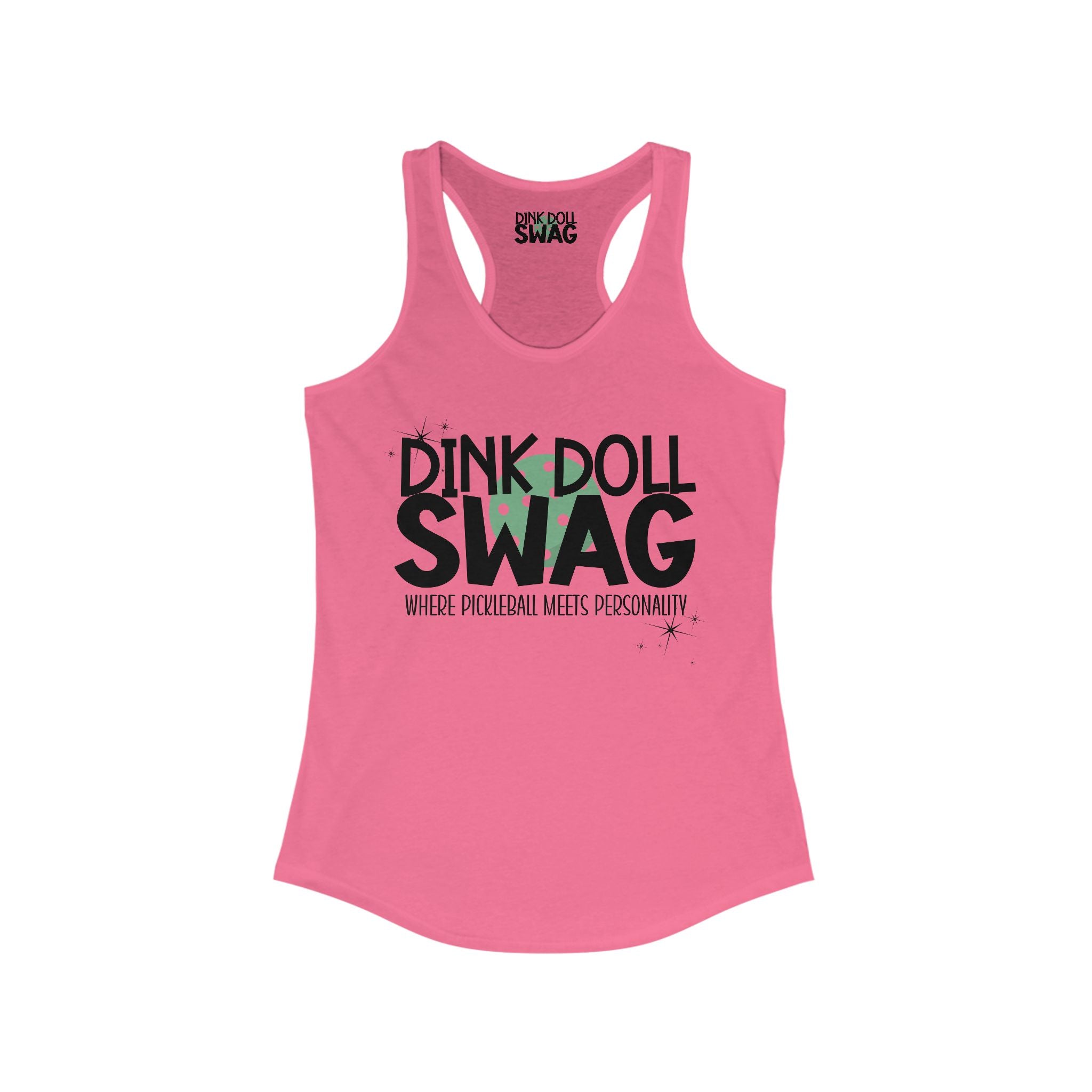 Pickleball Racerback Women's Tank - 'Dink Doll Swag™ Logo' Design