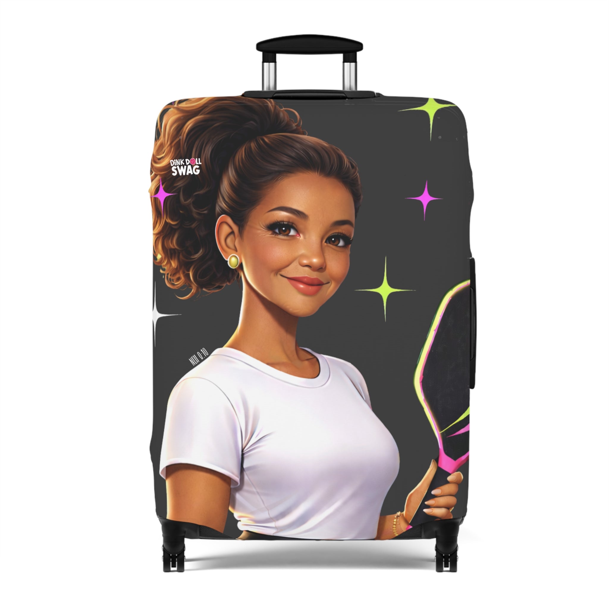Dink Doll Swag™ Joy in Motion – Legacy Series   – Carmen Edition Pickleball Luggage Cover for Women | Faith-Inspired