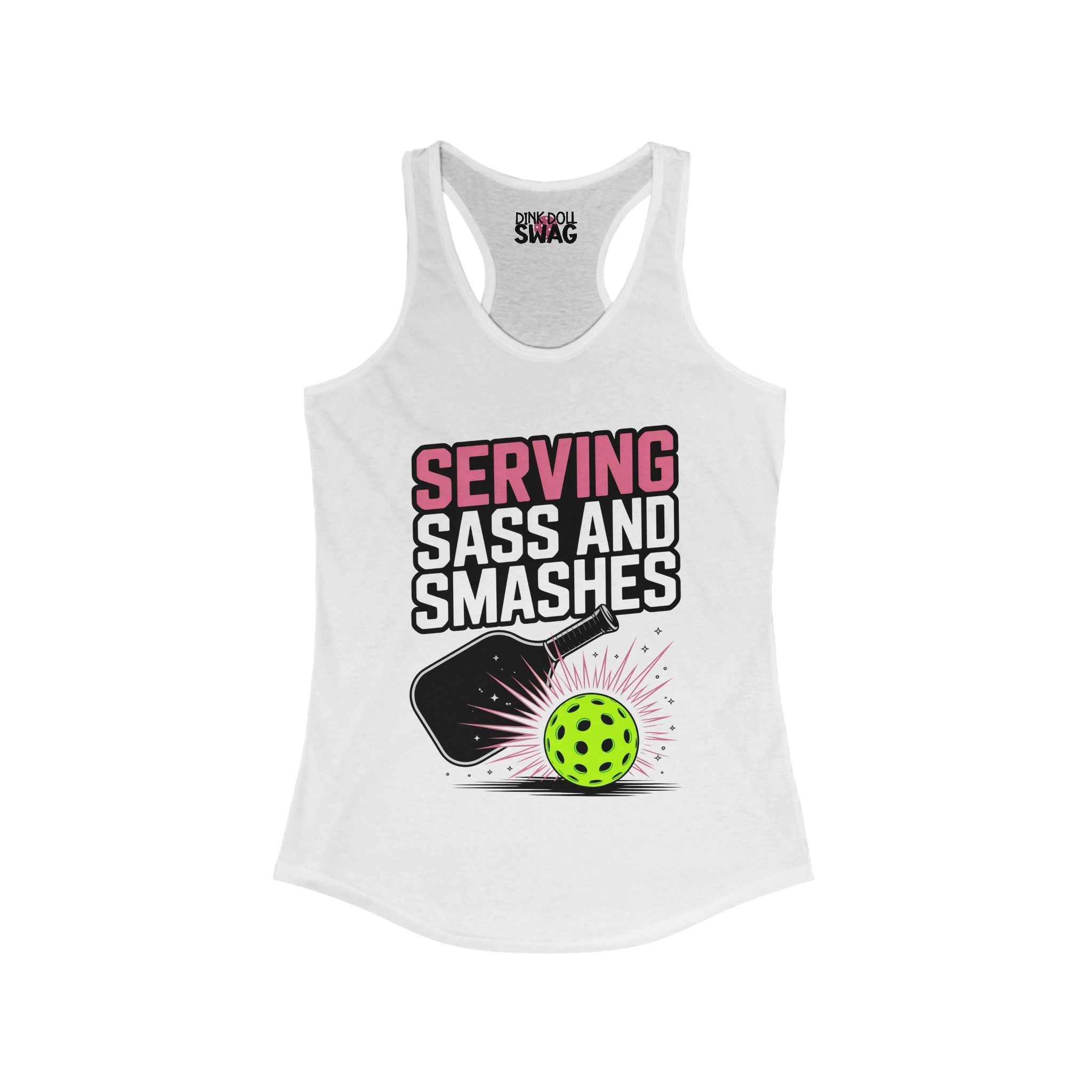 Pickleball Racerback Women's Tank - 'Serving Sass and Smashes' Design