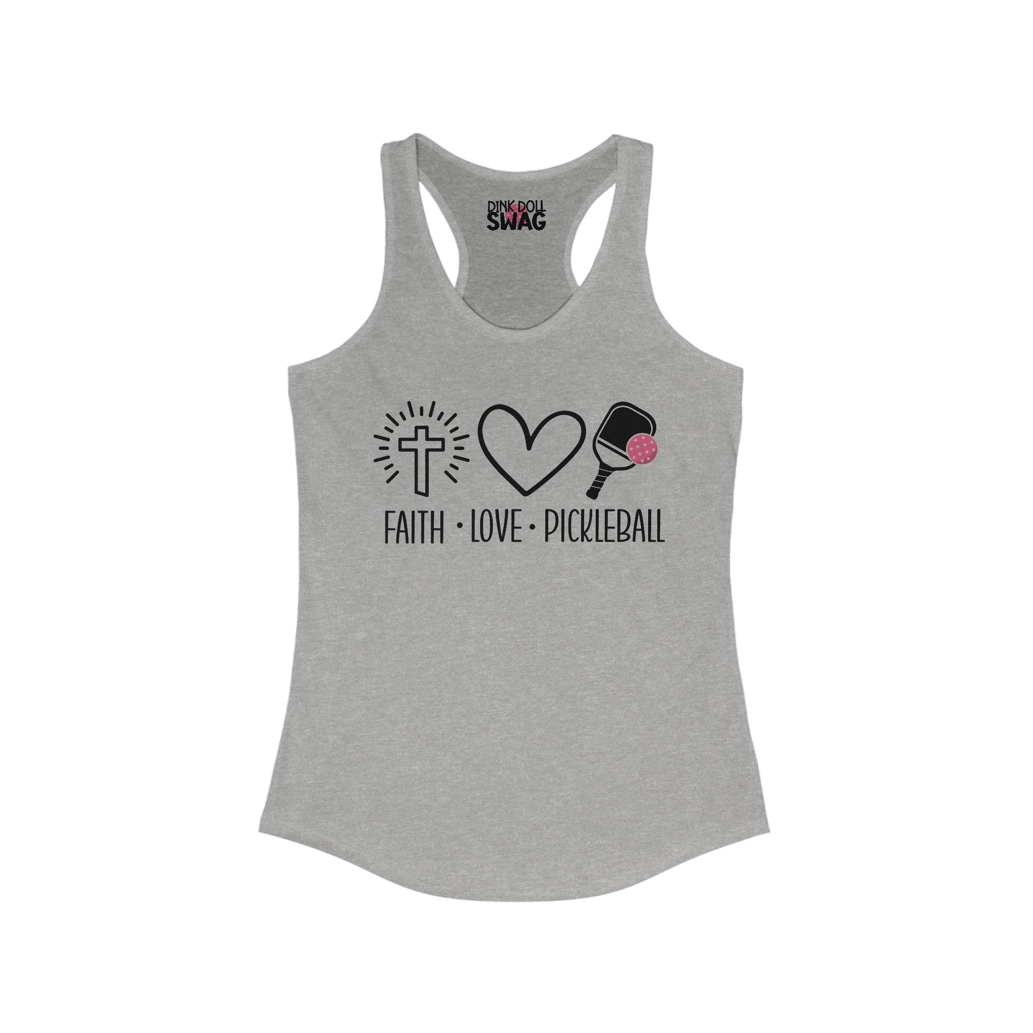 Pickleball Racerback Women's Tank - 'Faith, Love & Pickleball' Design