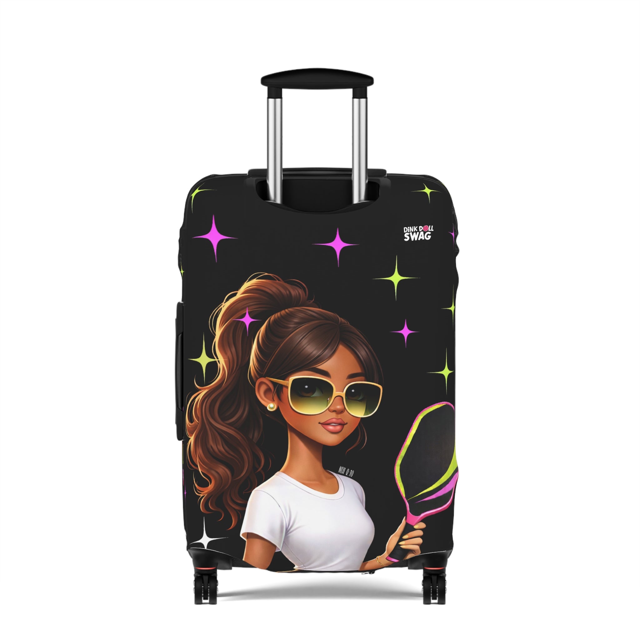 Dink Doll Swag™ Joy in Motion   – Amara Edition Pickleball Luggage Cover for Women | Faith-Inspired