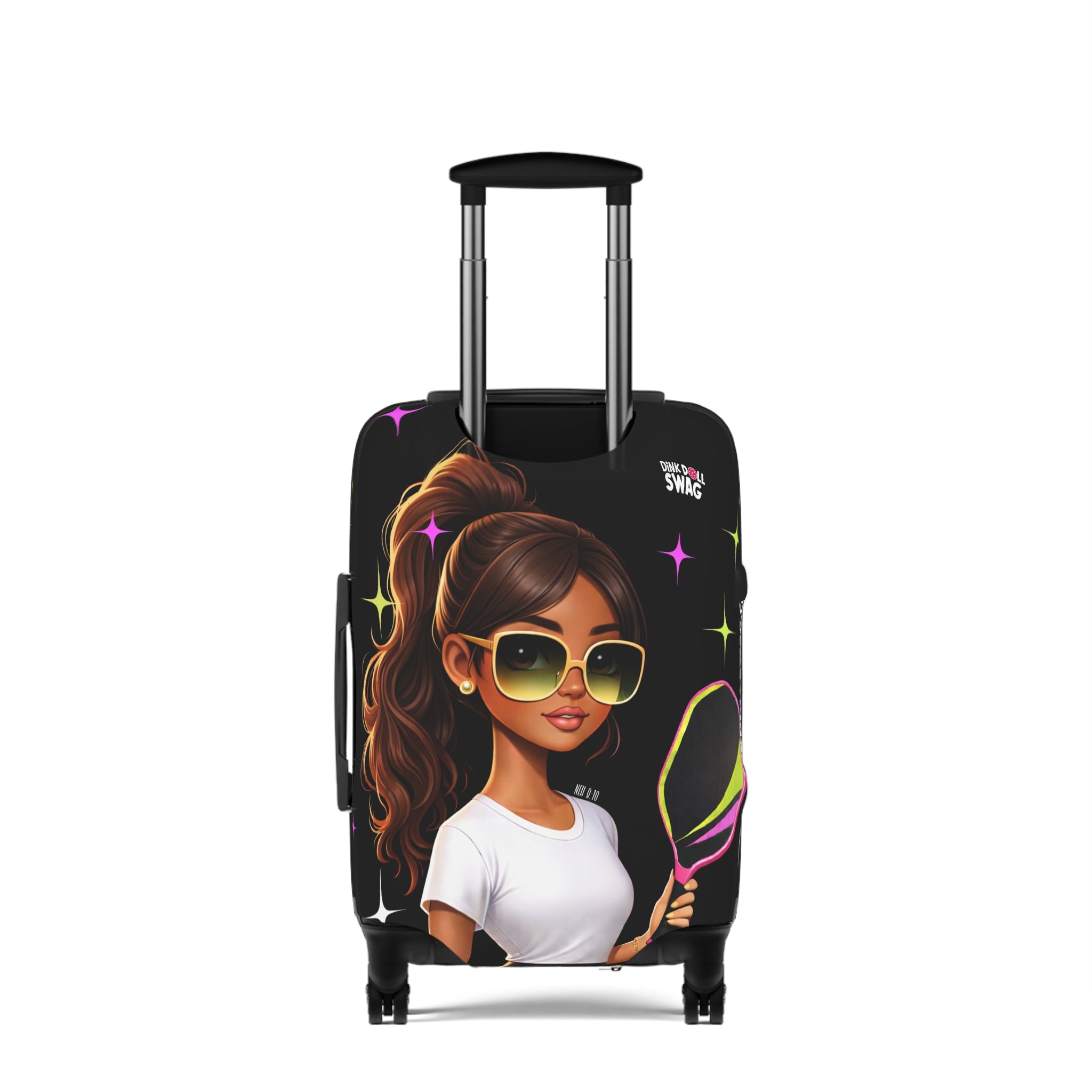 Dink Doll Swag™ Joy in Motion   – Amara Edition Pickleball Luggage Cover for Women | Faith-Inspired