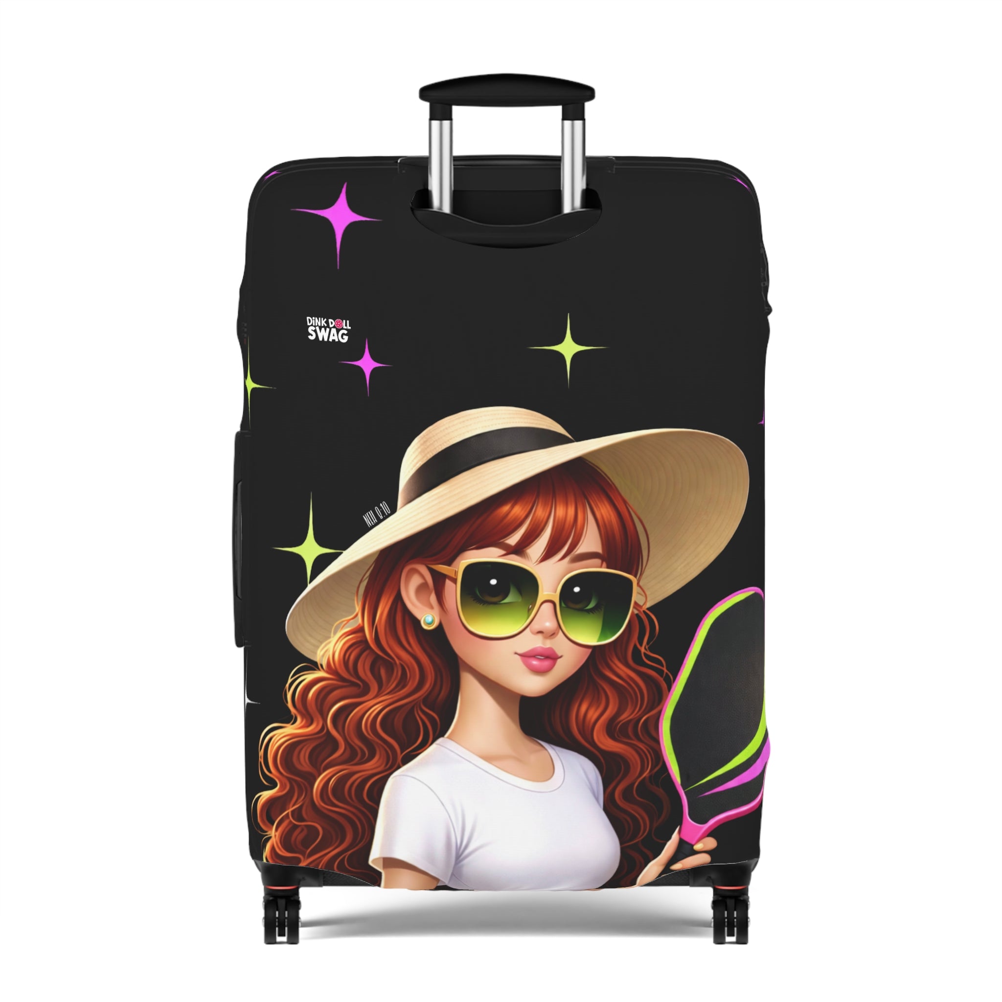 Dink Doll Swag™ Joy in Motion   – Sienna Edition Pickleball Luggage Cover for Women | Faith-Inspired