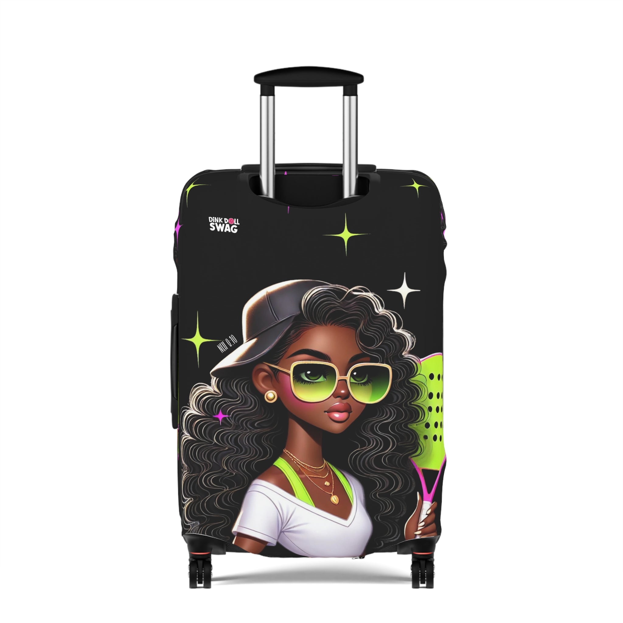 Dink Doll Swag™ Joy in Motion   – Nyla Edition Pickleball Luggage Cover for Women | Faith-Inspired
