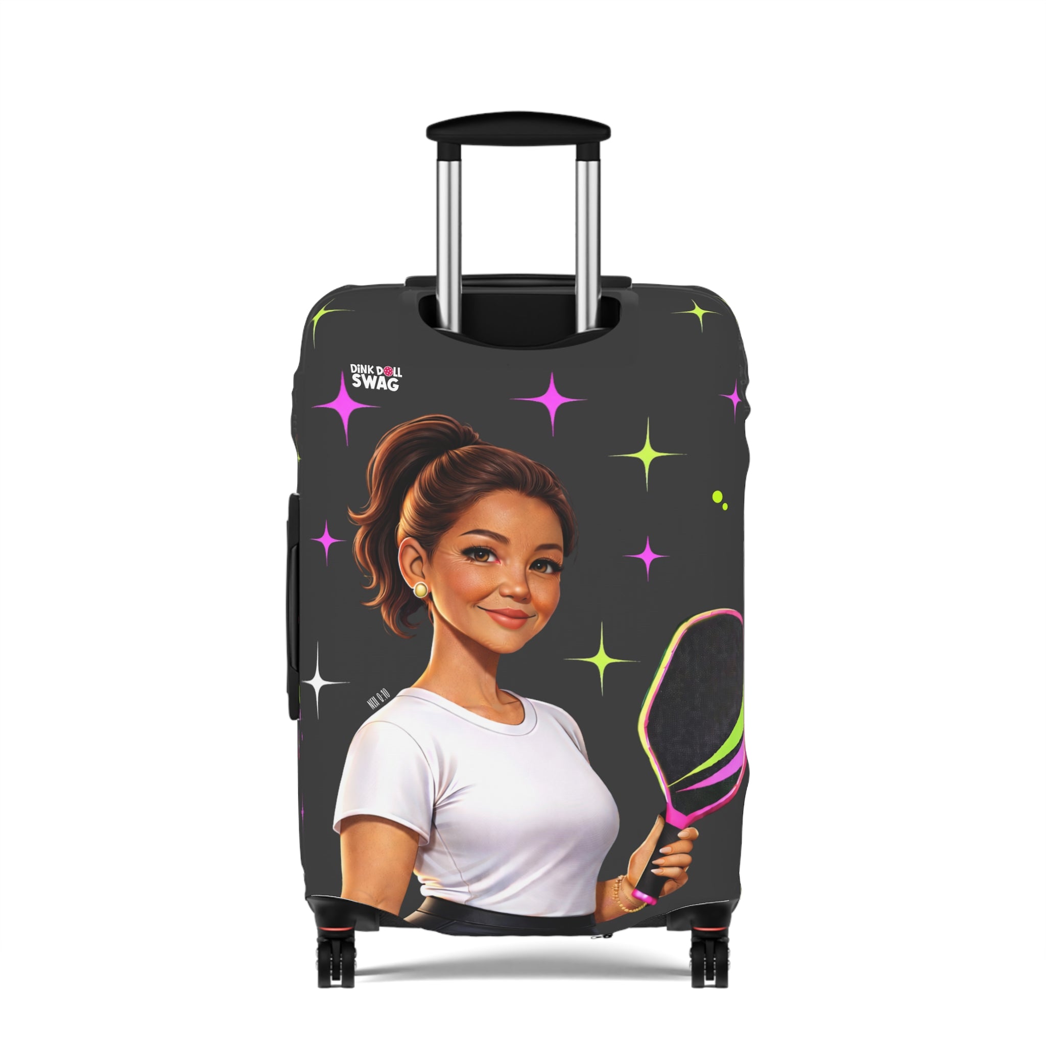 Dink Doll Swag™ Joy in Motion – Legacy Series   – Elena Edition Pickleball Luggage Cover for Women | Faith-Inspired