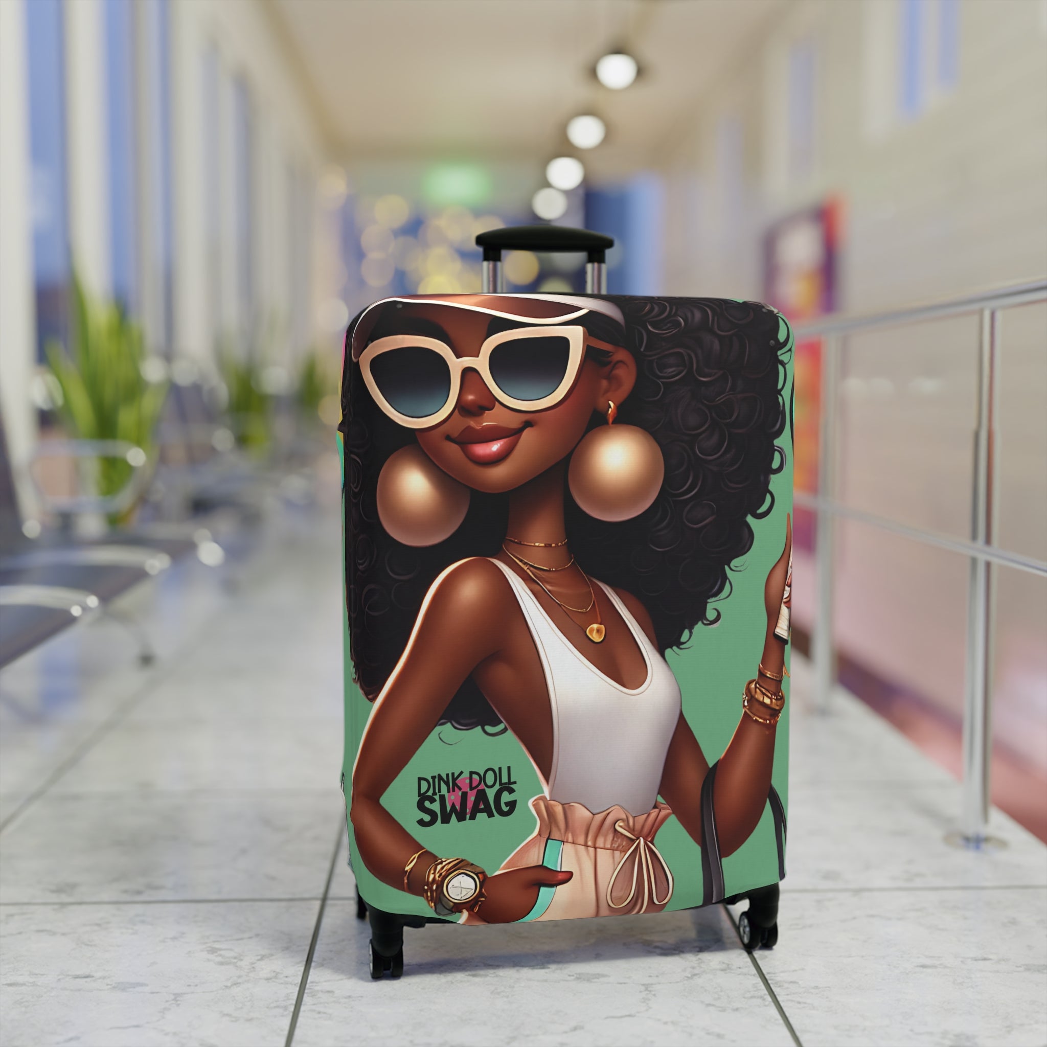 Dink Doll Swag™ Afro Diva Luggage Cover