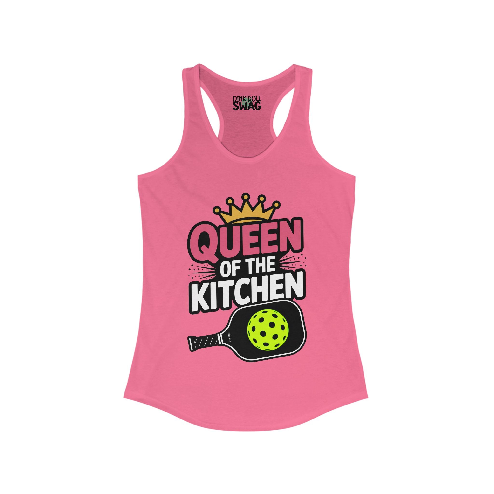Pickleball Racerback Women's Tank - 'QUEEN of the Kitchen' Design