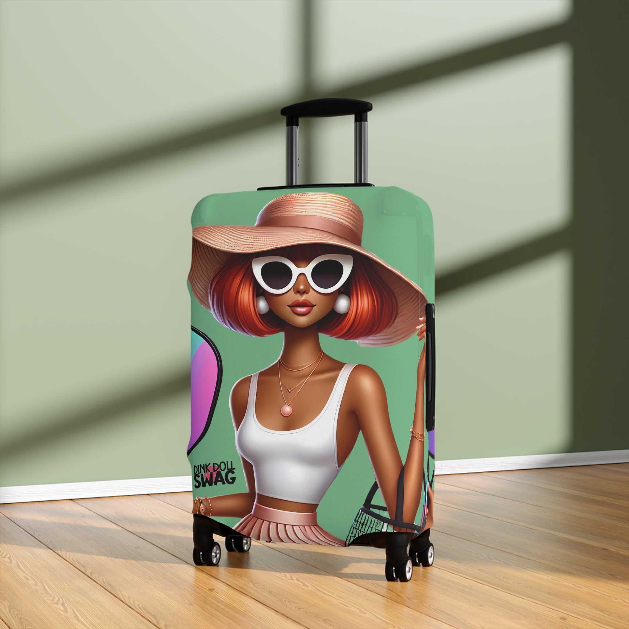 Dink Doll Swag™ Red Head Diva Luggage Cover