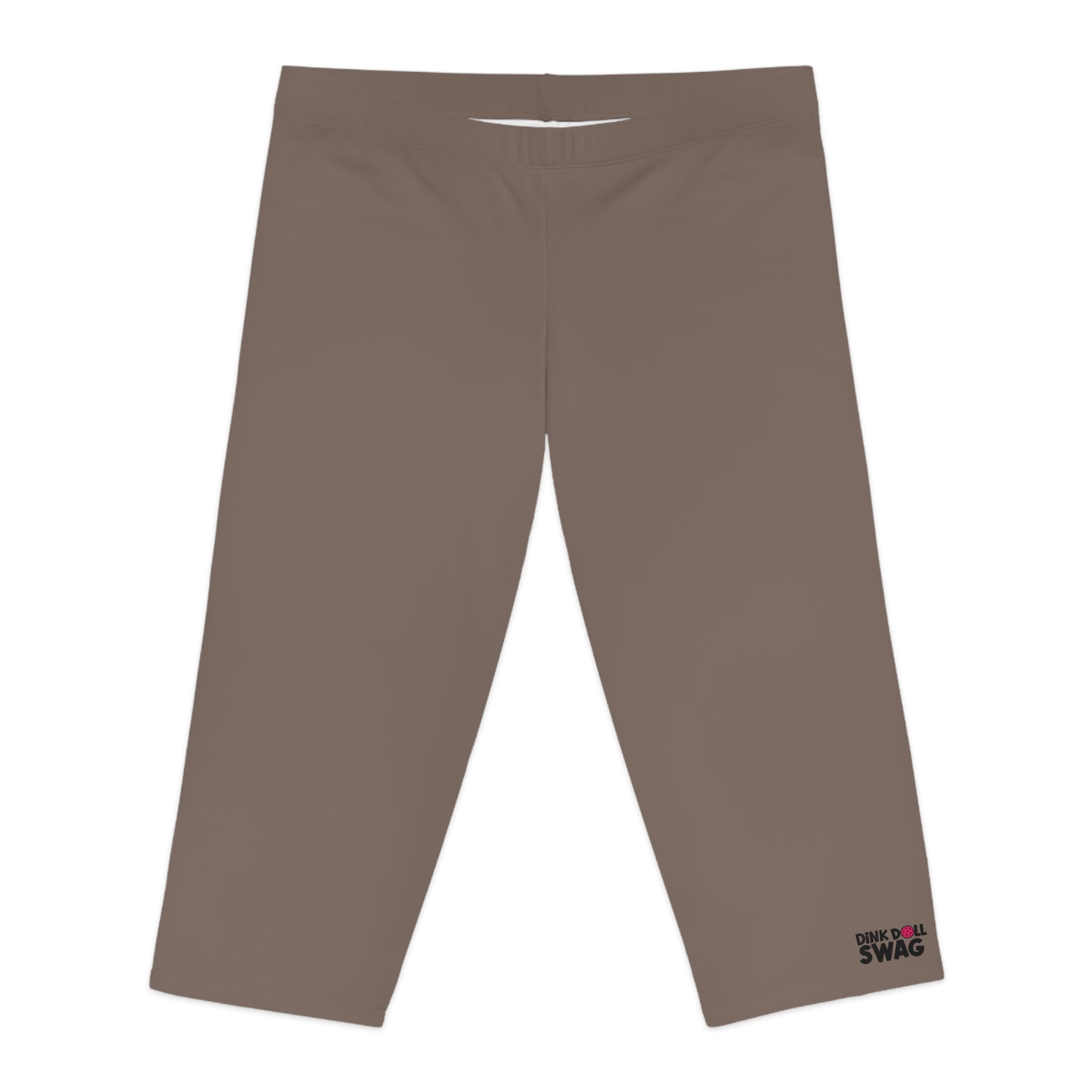Dink Doll Swag Logo Capri Leggings – Brown (Phil 4:13)