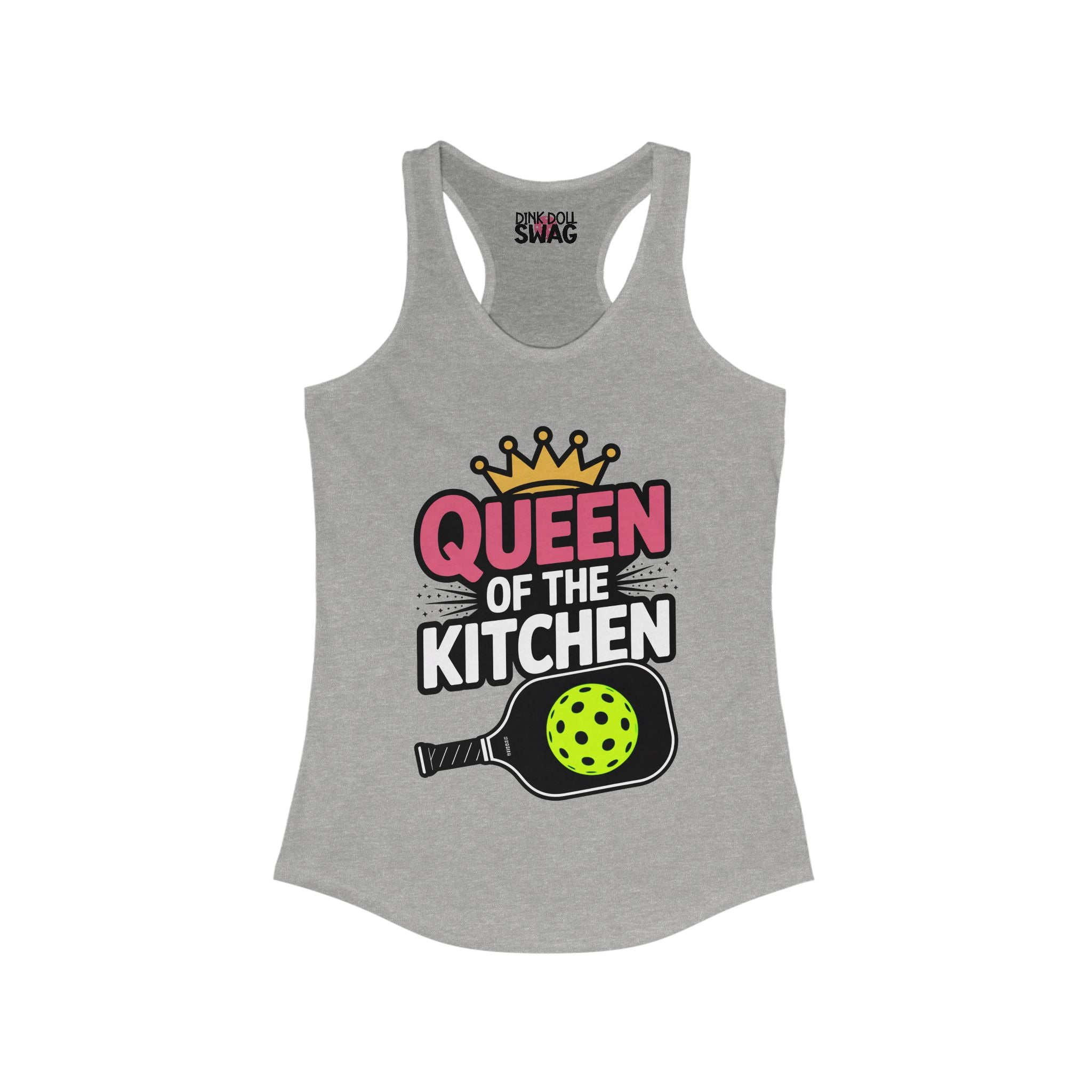 Pickleball Racerback Women's Tank - 'QUEEN of the Kitchen' Design