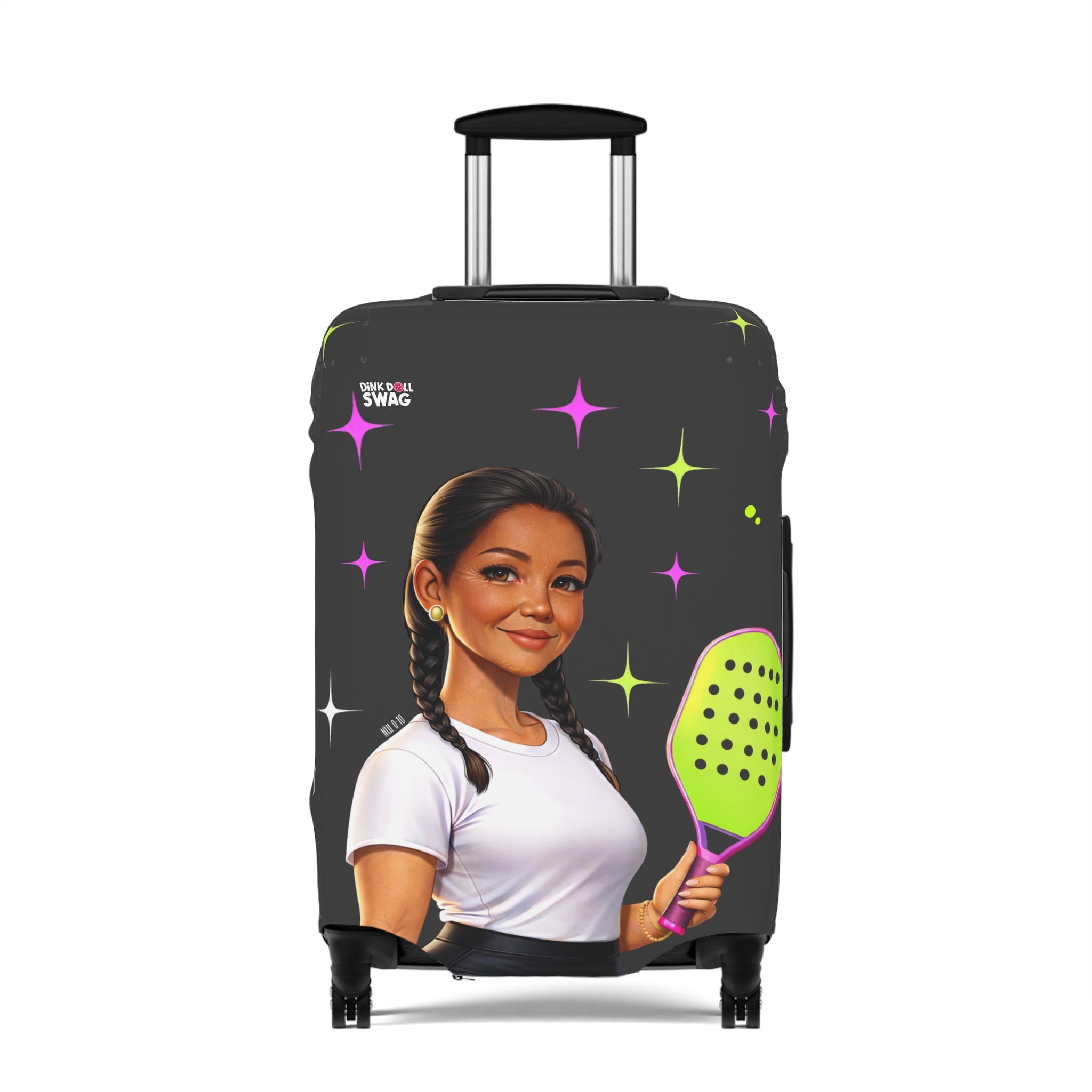Dink Doll Swag™ Joy in Motion – Legacy Series   – Lucia Edition Pickleball Luggage Cover for Women | Faith-Inspired