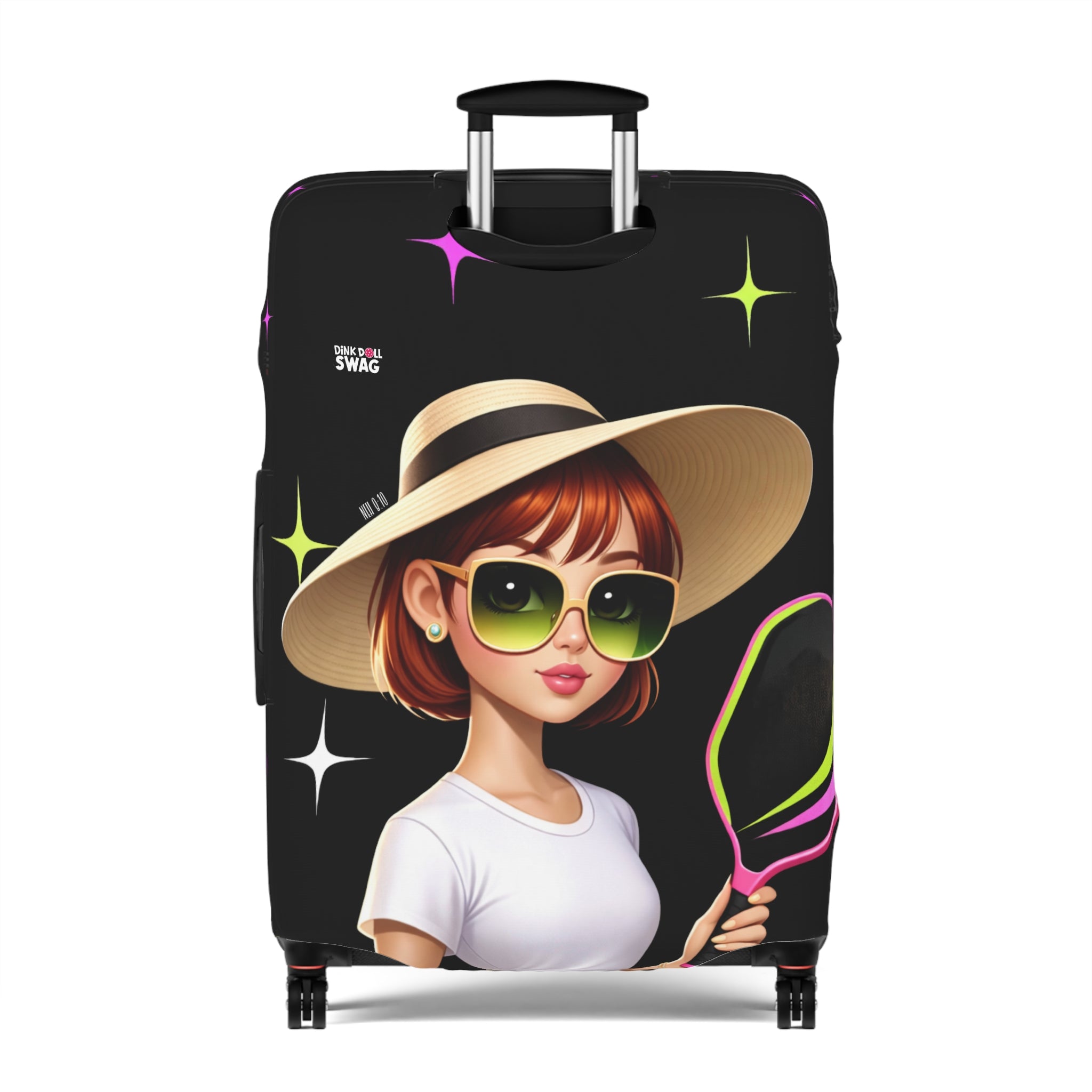 Dink Doll Swag™ Joy in Motion   – Isla Edition Pickleball Luggage Cover for Women | Faith-Inspired