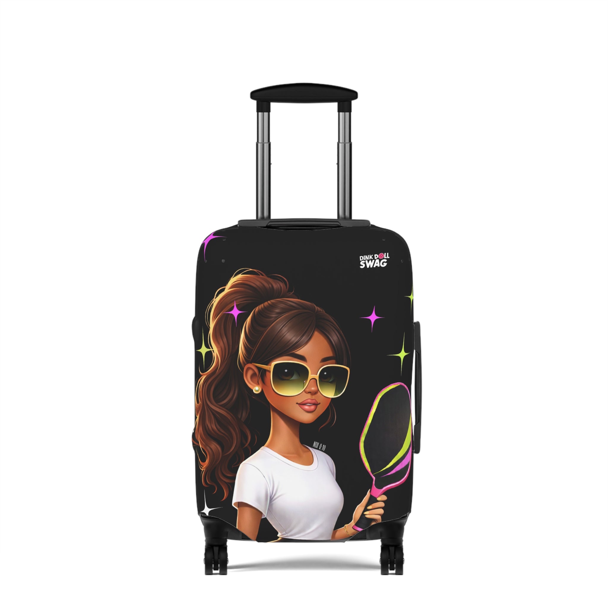 Dink Doll Swag™ Joy in Motion   – Amara Edition Pickleball Luggage Cover for Women | Faith-Inspired