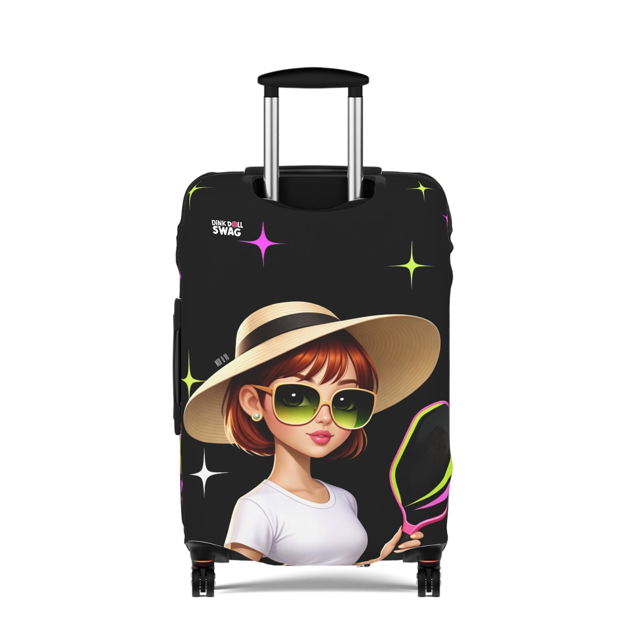 Dink Doll Swag™ Joy in Motion   – Isla Edition Pickleball Luggage Cover for Women | Faith-Inspired