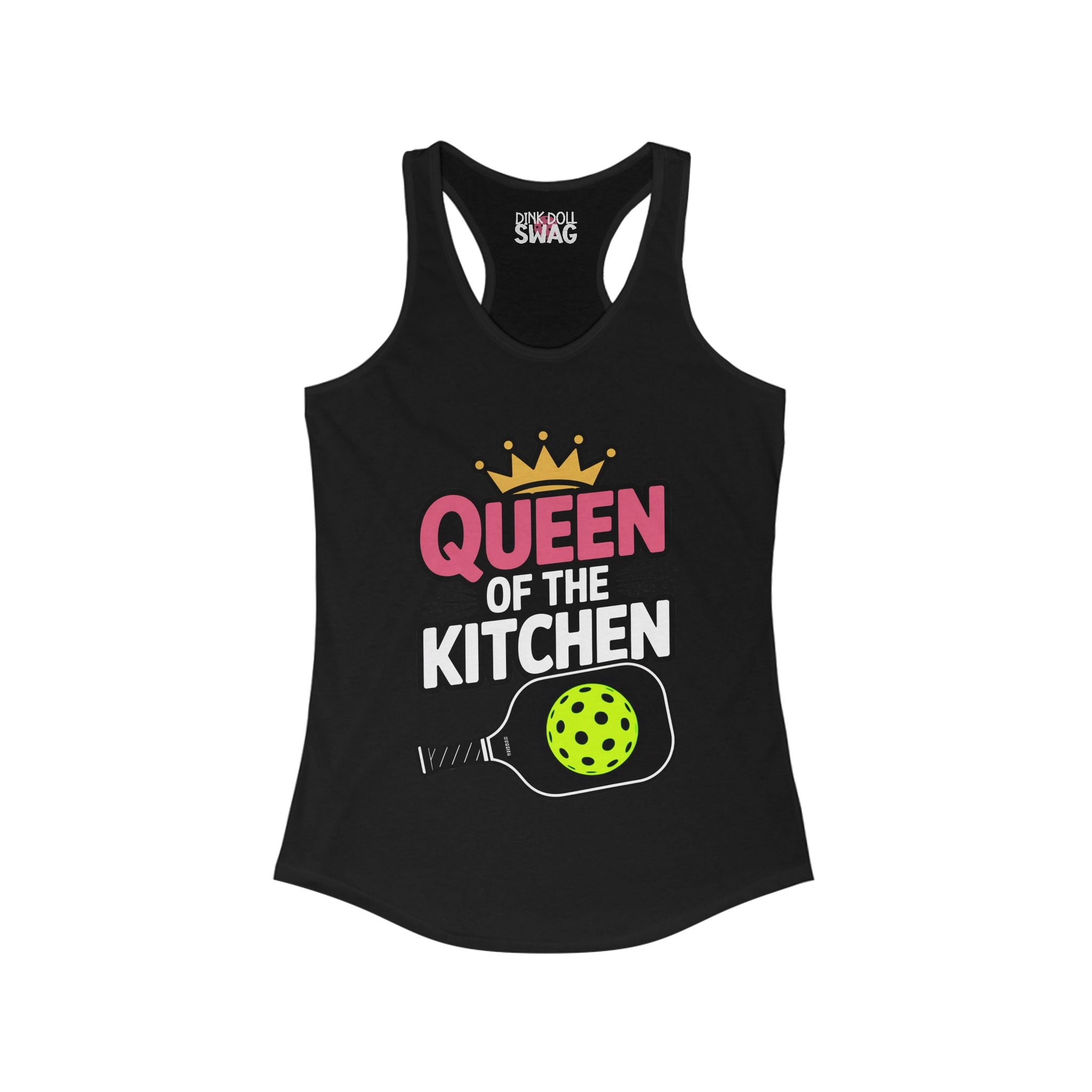 Pickleball Racerback Women's Tank - 'QUEEN of the Kitchen' Design