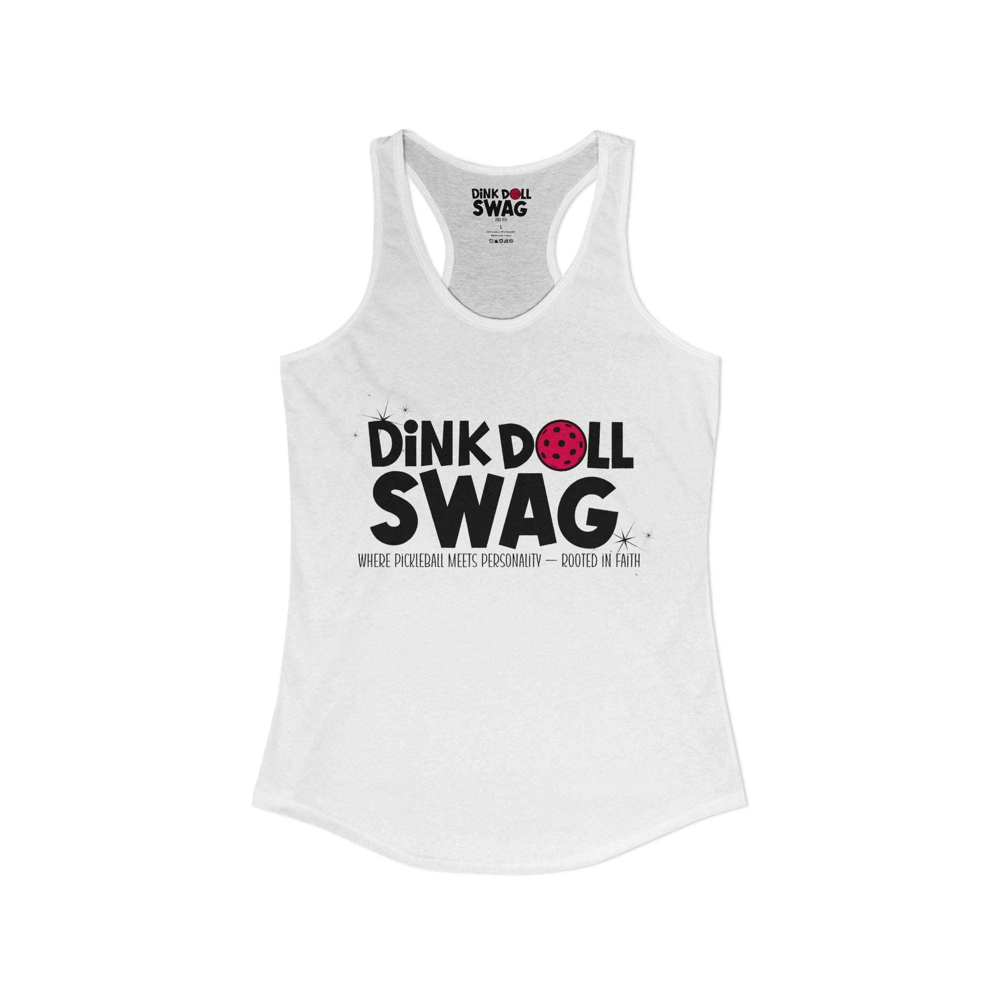 Dink Doll Swag Logo Racerback Tank (Phil 4:13)