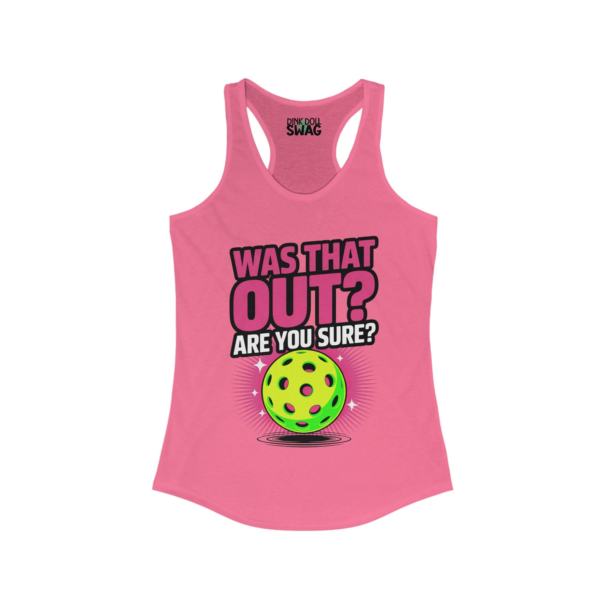 Pickleball Racerback Women's Tank - 'Was That Out?' Design