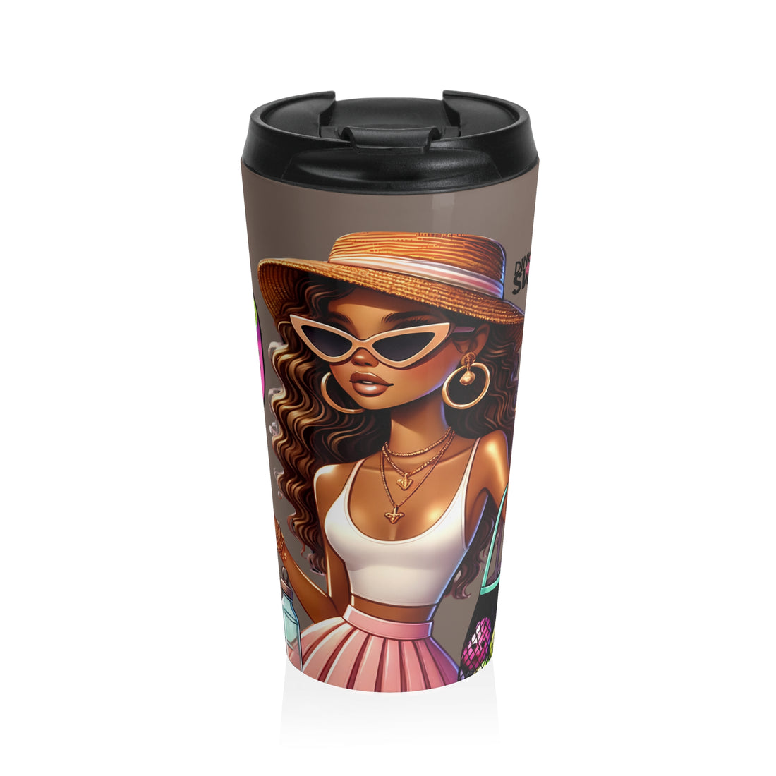Latin Diva pickleball tumbler with glam sunglasses design