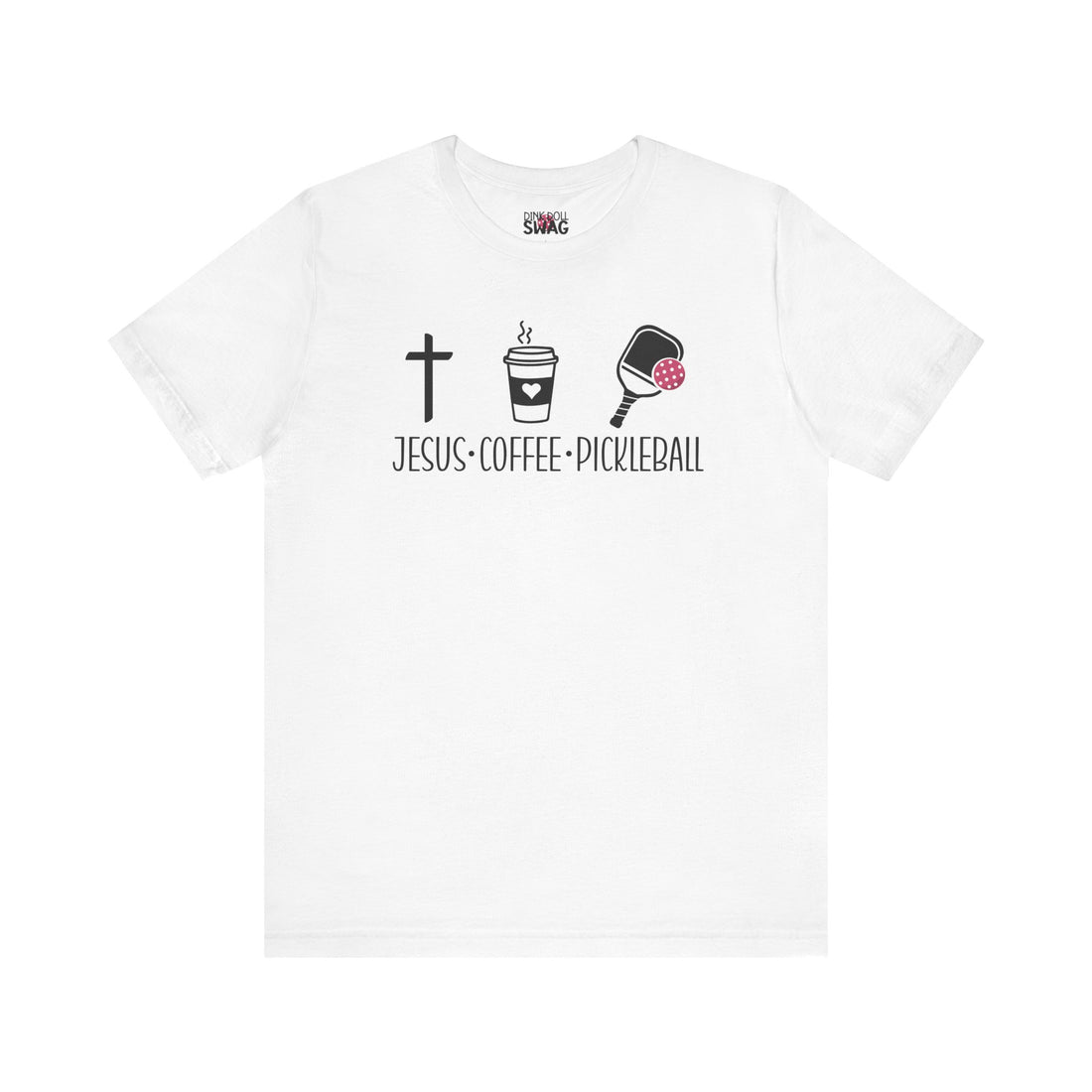 Jesus Coffee Pickleball Christian women’s slogan t-shirt design