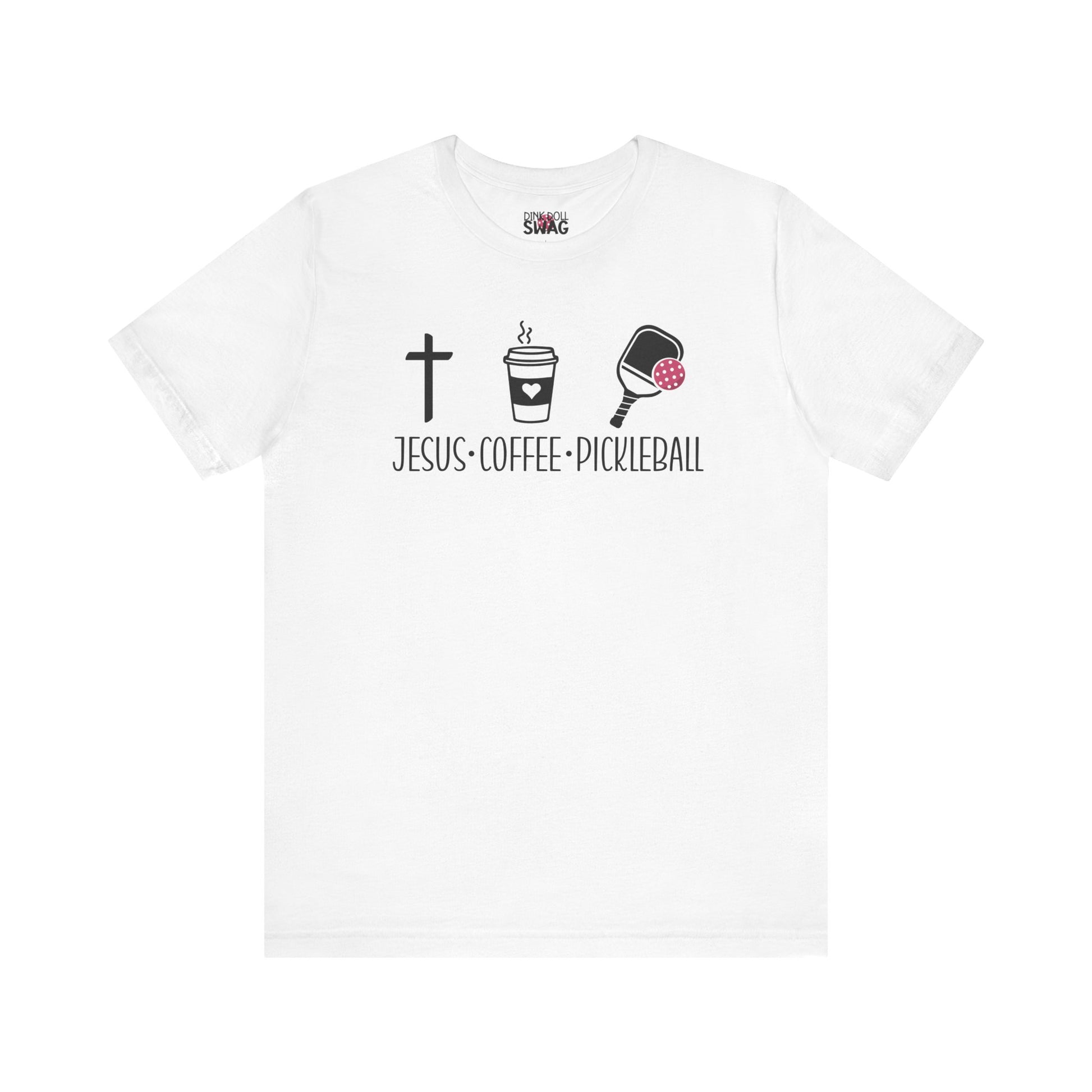 Jesus Coffee Pickleball Christian women’s slogan t-shirt design