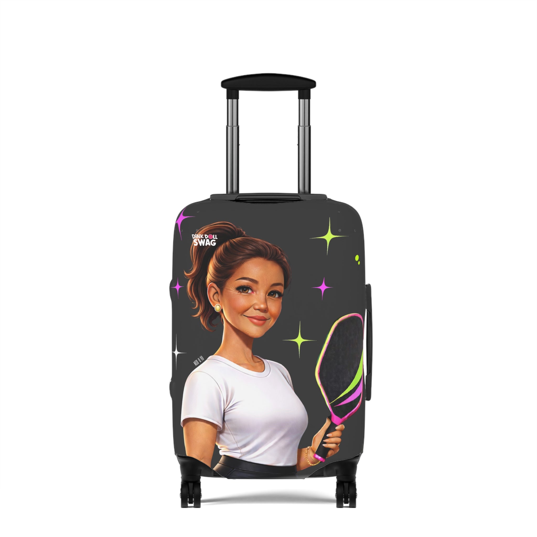 Dink Doll Swag™ Joy in Motion – Legacy Series   – Elena Edition Pickleball Luggage Cover for Women | Faith-Inspired