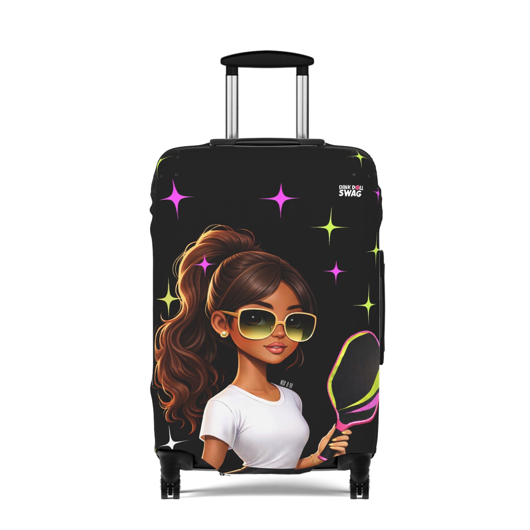 Dink Doll Swag™ Joy in Motion   – Amara Edition Pickleball Luggage Cover for Women | Faith-Inspired