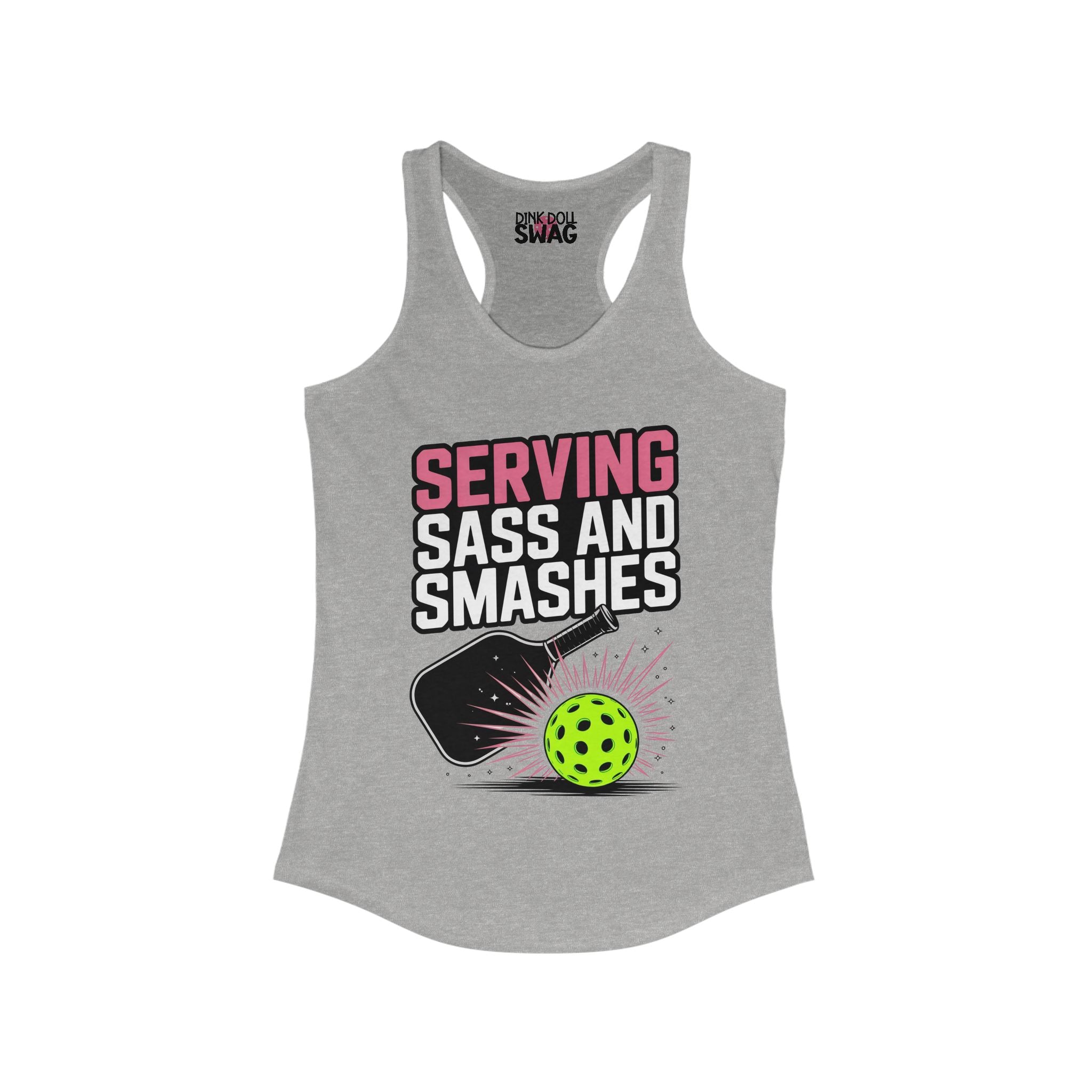 Pickleball Racerback Women's Tank - 'Serving Sass and Smashes' Design
