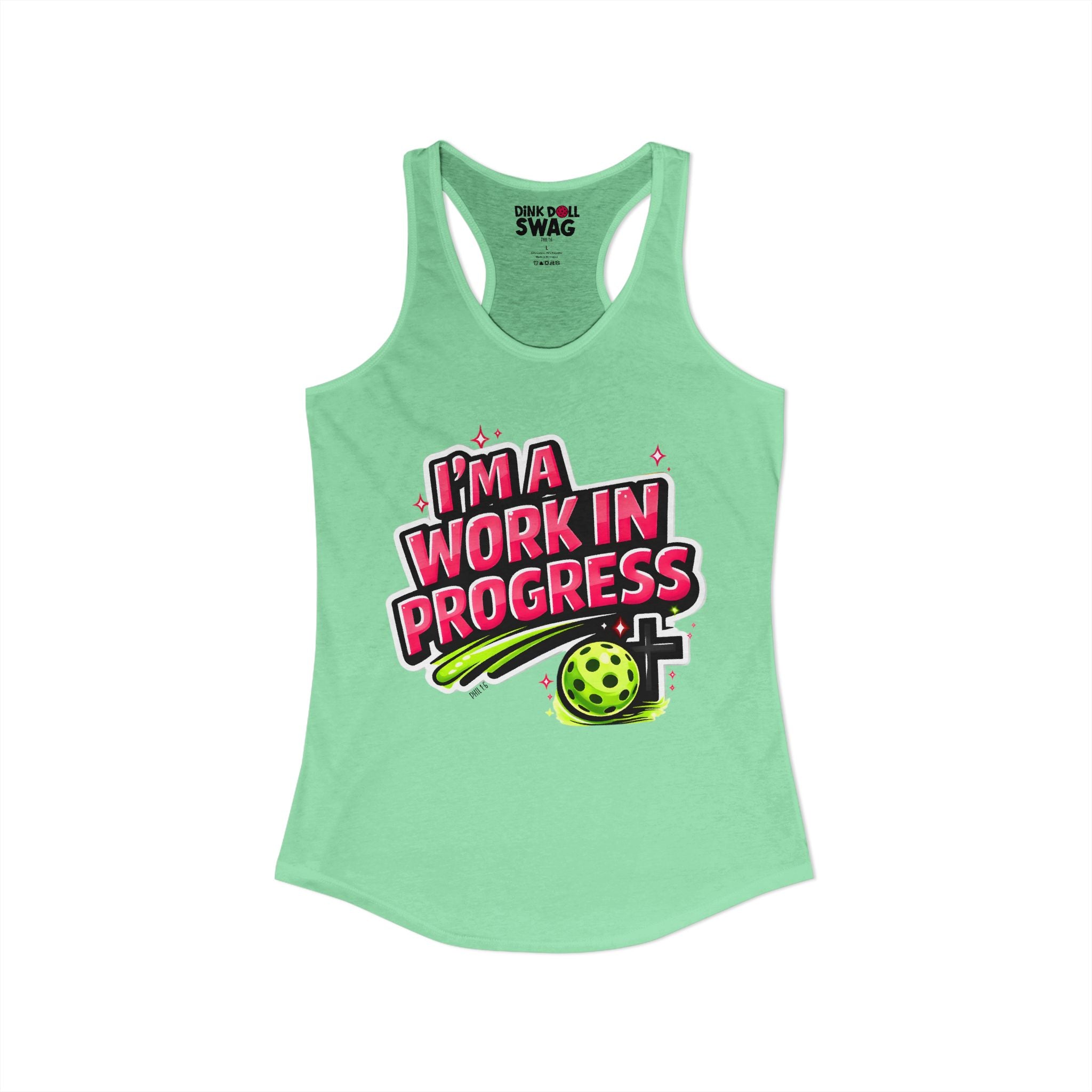 I’m A Work in Progress Pickleball Tank for Women | Faith-Inspired