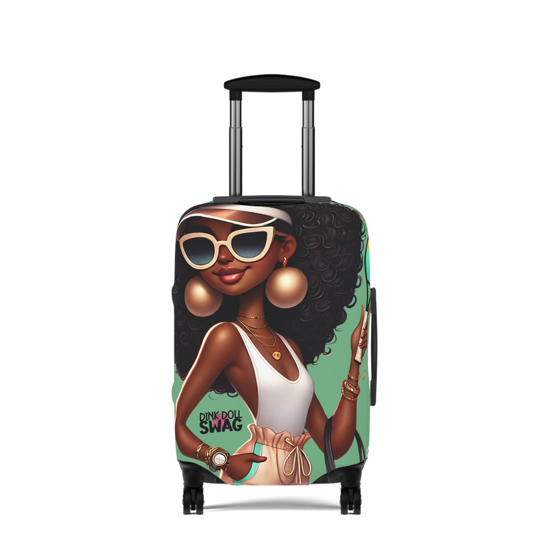 Protective pickleball travel luggage cover by Dink Doll Swag