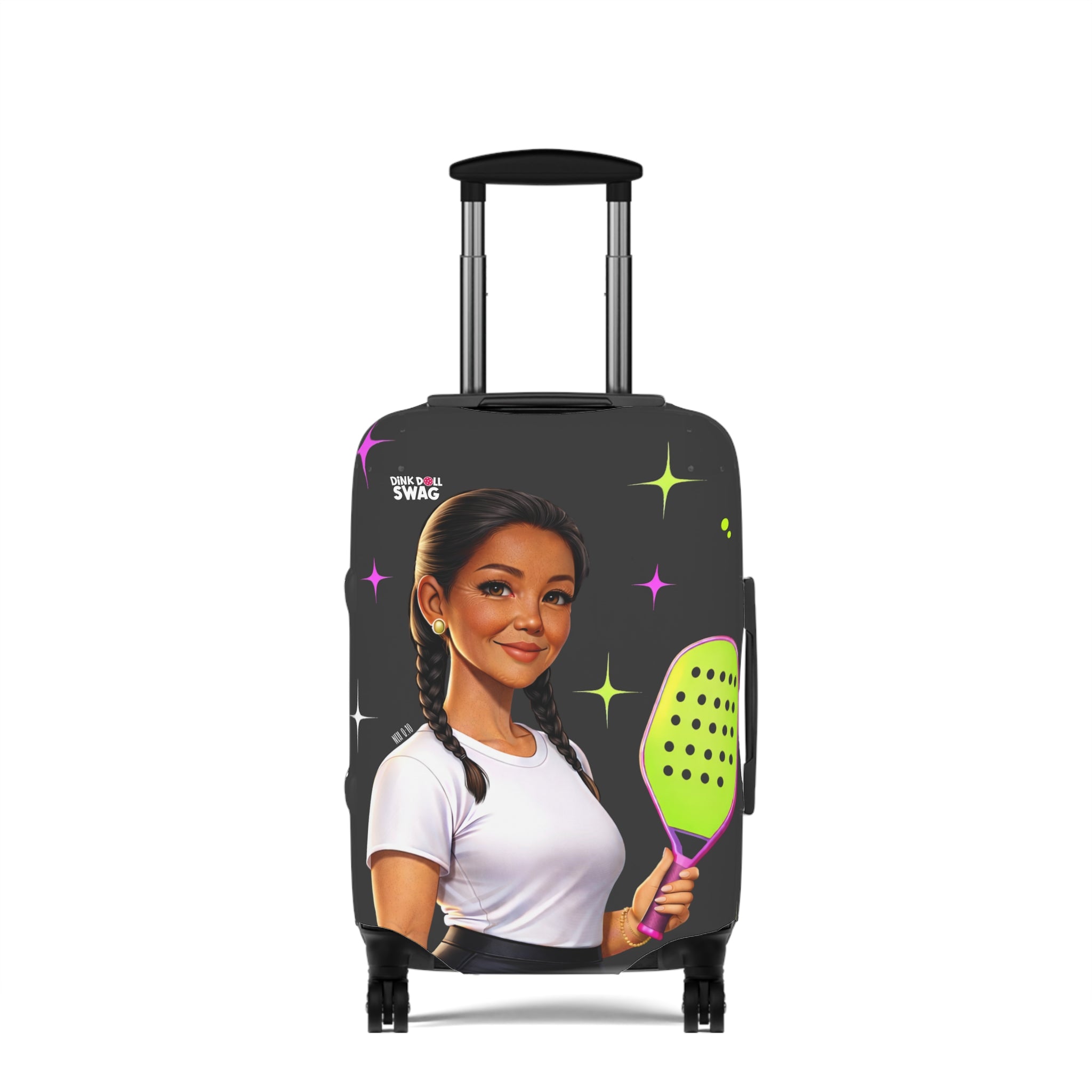 Dink Doll Swag™ Joy in Motion – Legacy Series   – Lucia Edition Pickleball Luggage Cover for Women | Faith-Inspired