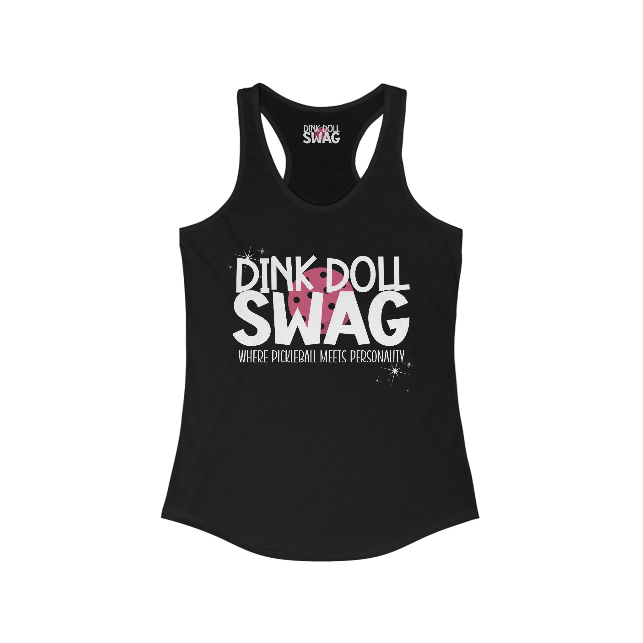 Pickleball Racerback Women's Tank - 'Dink Doll Swag™ Logo' Design