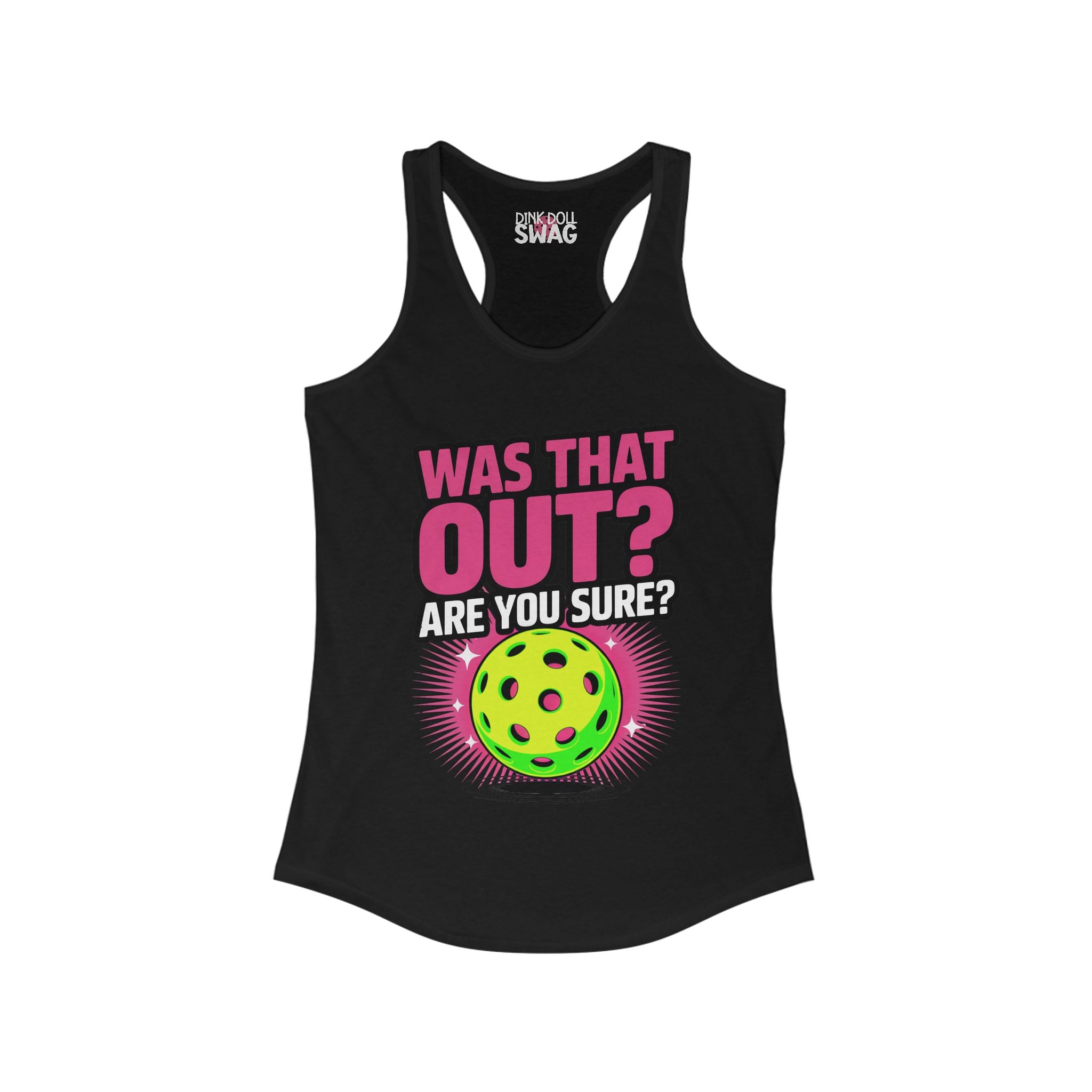 Pickleball Racerback Women's Tank - 'Was That Out?' Design