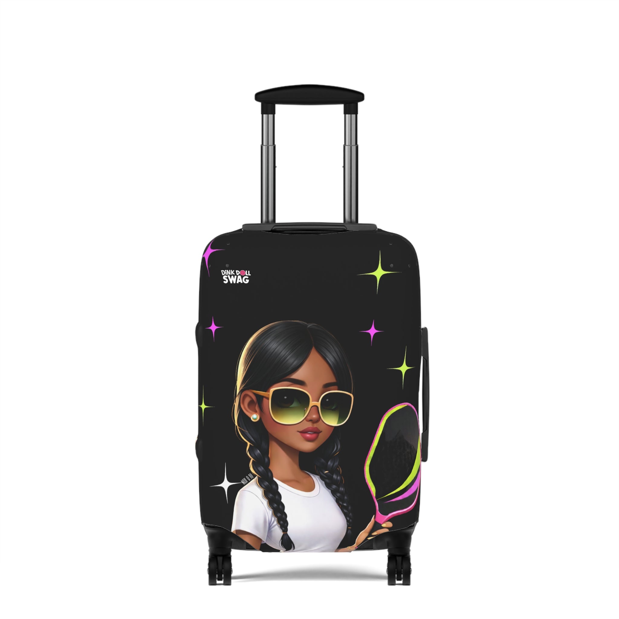 Dink Doll Swag™ Joy in Motion   – Aria Edition Pickleball Luggage Cover for Women | Faith-Inspired
