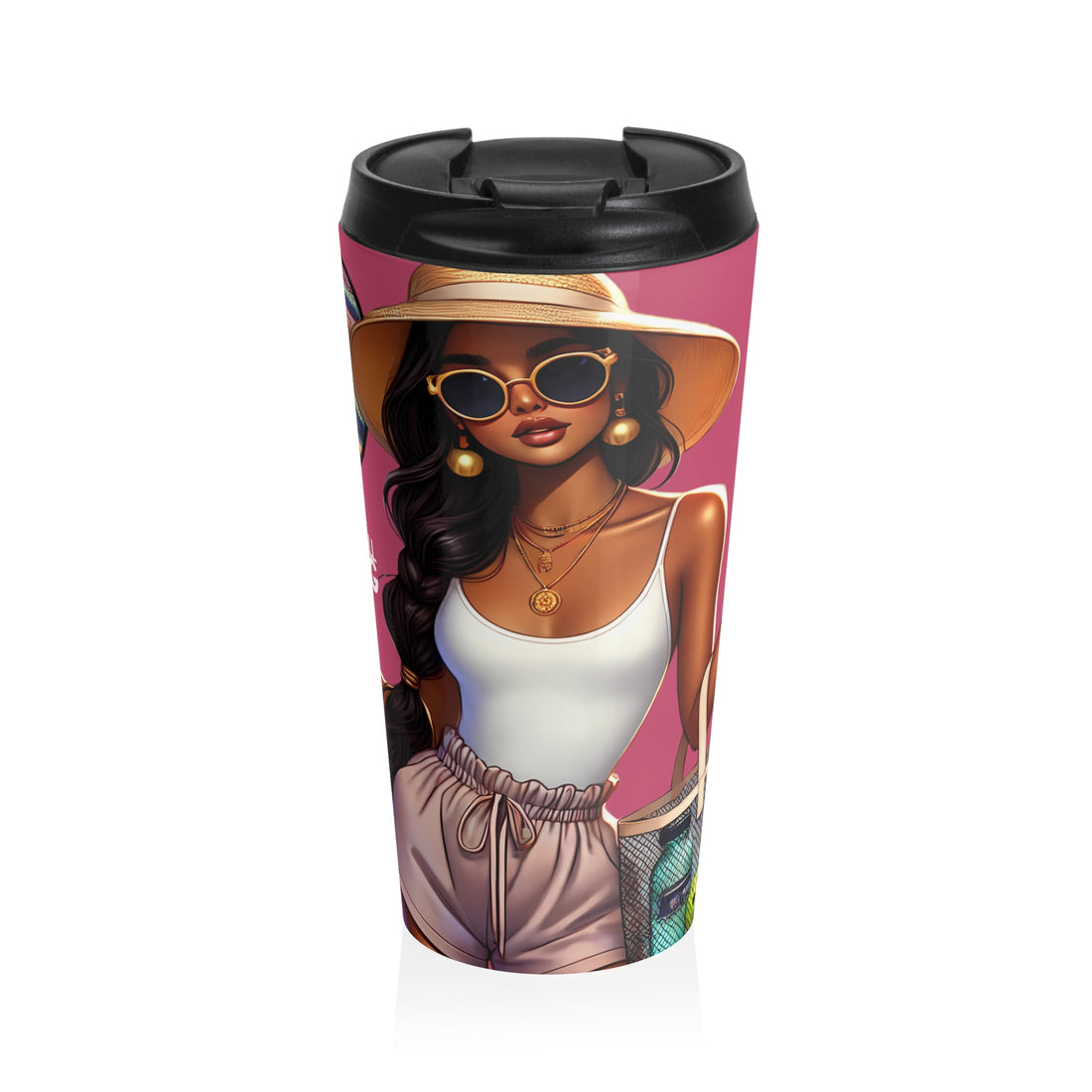 South Asian Diva pickleball tumbler with glam sunglasses design