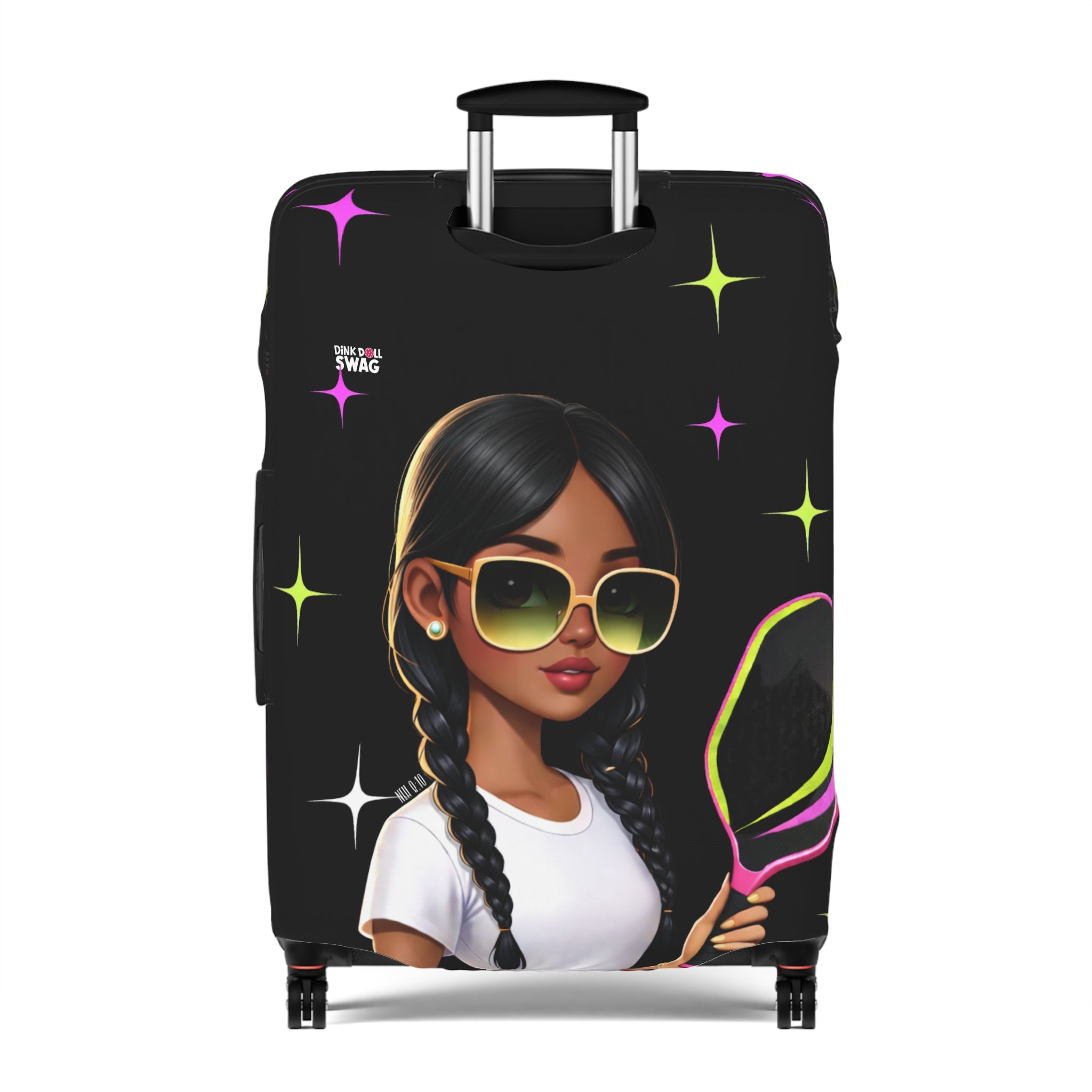 Dink Doll Swag™ Joy in Motion   – Aria Edition Pickleball Luggage Cover for Women | Faith-Inspired