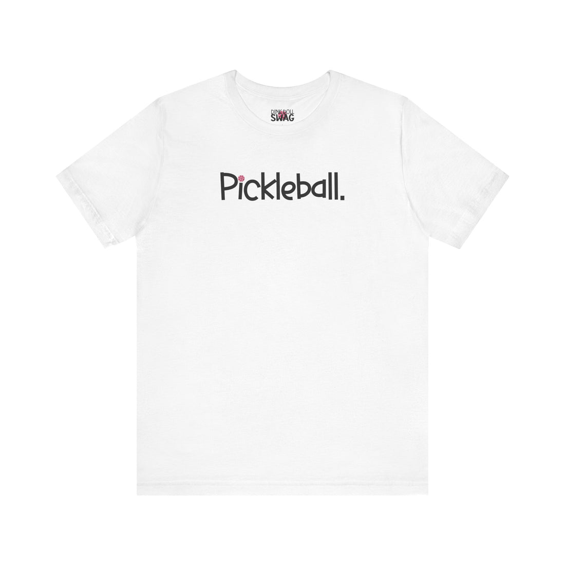 Minimalist pickleball shirt with bold text design