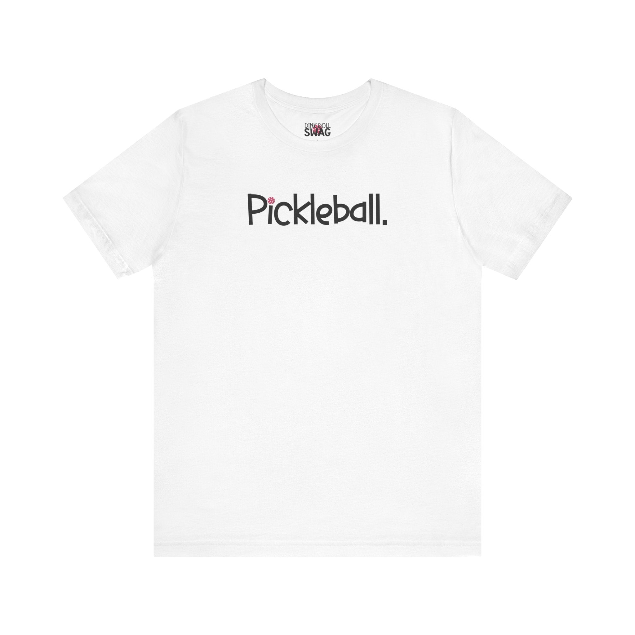 Minimalist pickleball shirt with bold text design