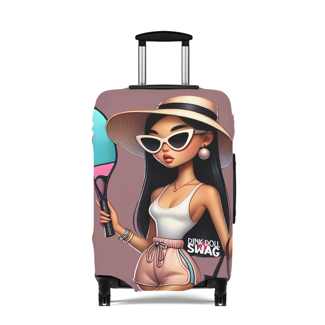 East Asian Diva pickleball luggage cover with bold colorful artwork
