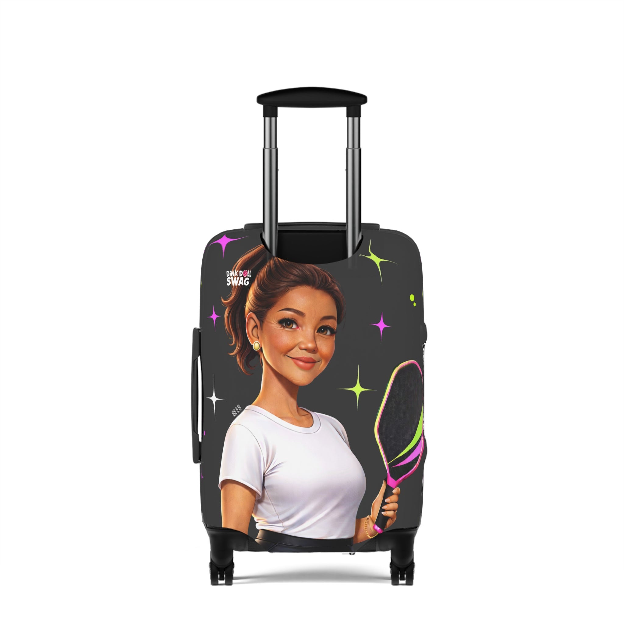 Dink Doll Swag™ Joy in Motion – Legacy Series   – Elena Edition Pickleball Luggage Cover for Women | Faith-Inspired