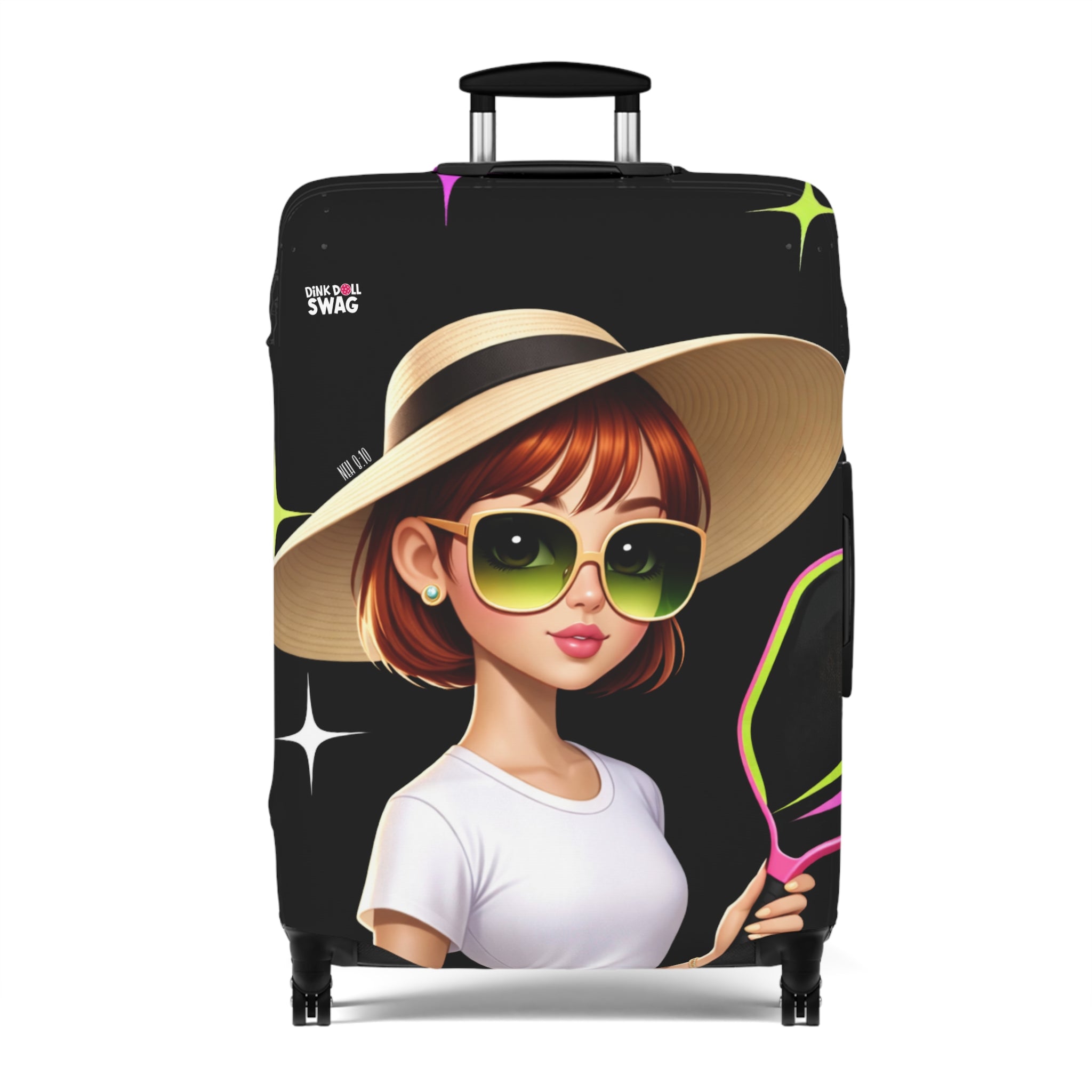 Dink Doll Swag™ Joy in Motion   – Isla Edition Pickleball Luggage Cover for Women | Faith-Inspired
