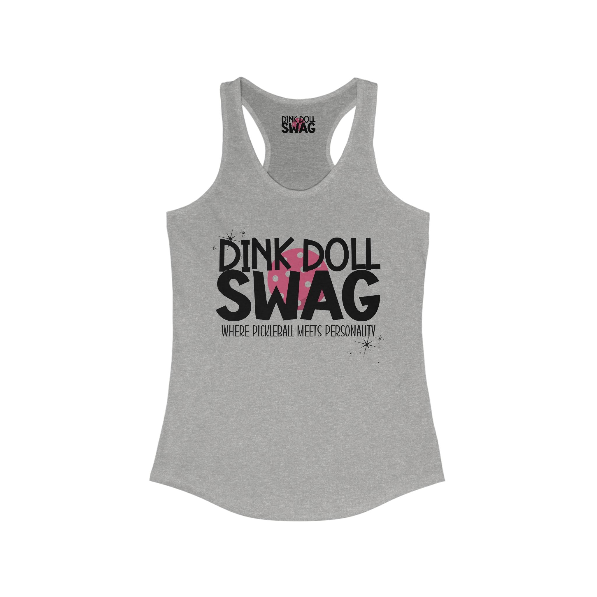 Pickleball Racerback Women's Tank - 'Dink Doll Swag™ Logo' Design
