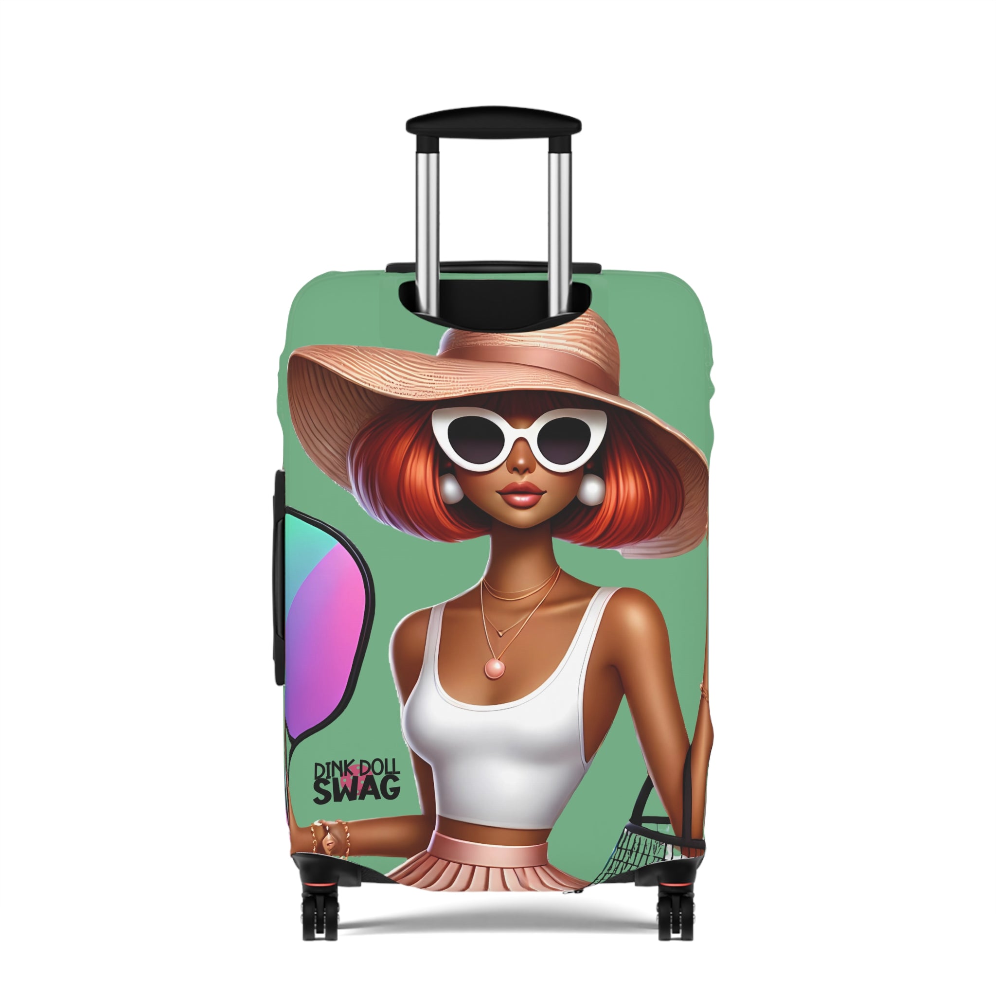 Dink Doll Swag™ Red Head Diva Luggage Cover