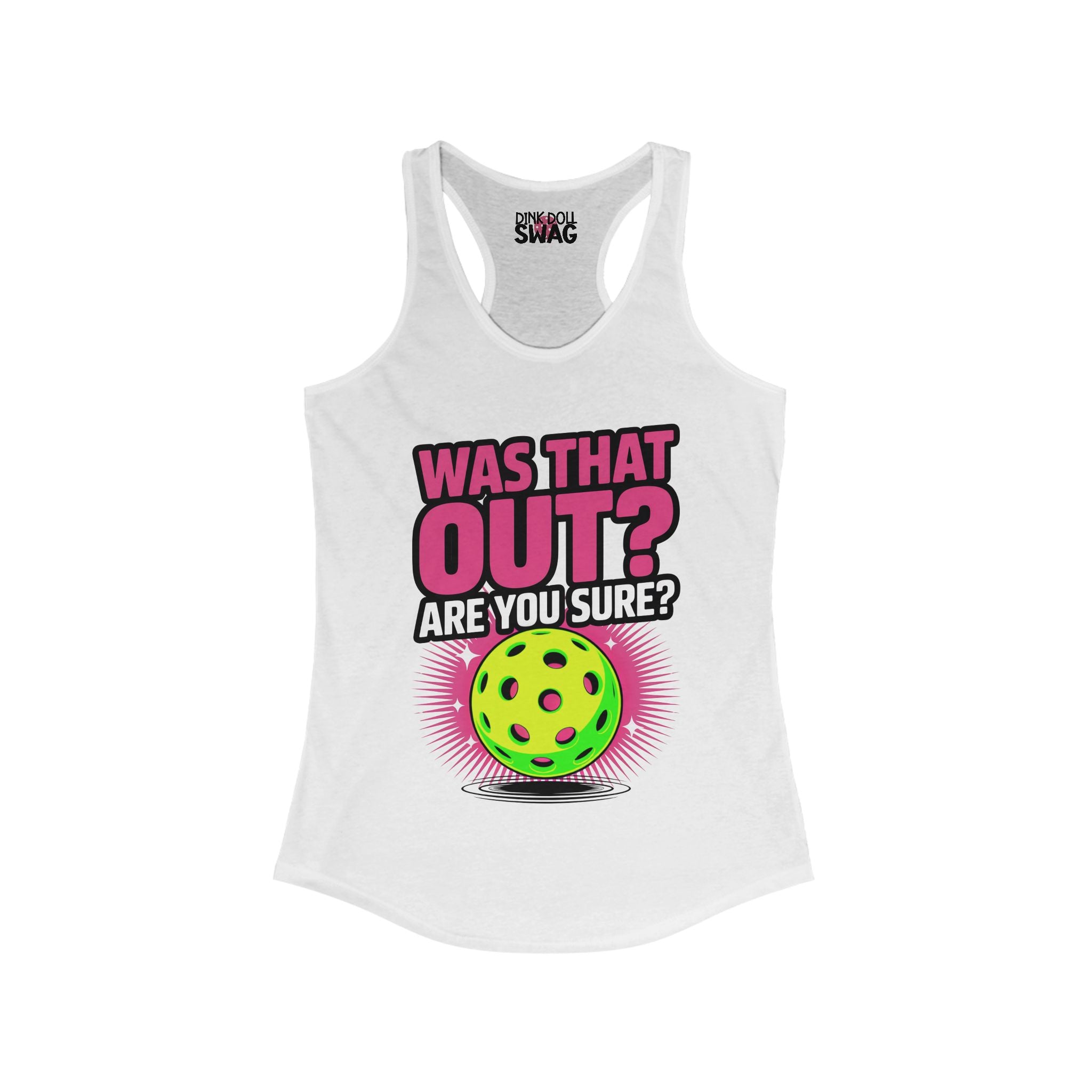 Pickleball Racerback Women's Tank - 'Was That Out?' Design