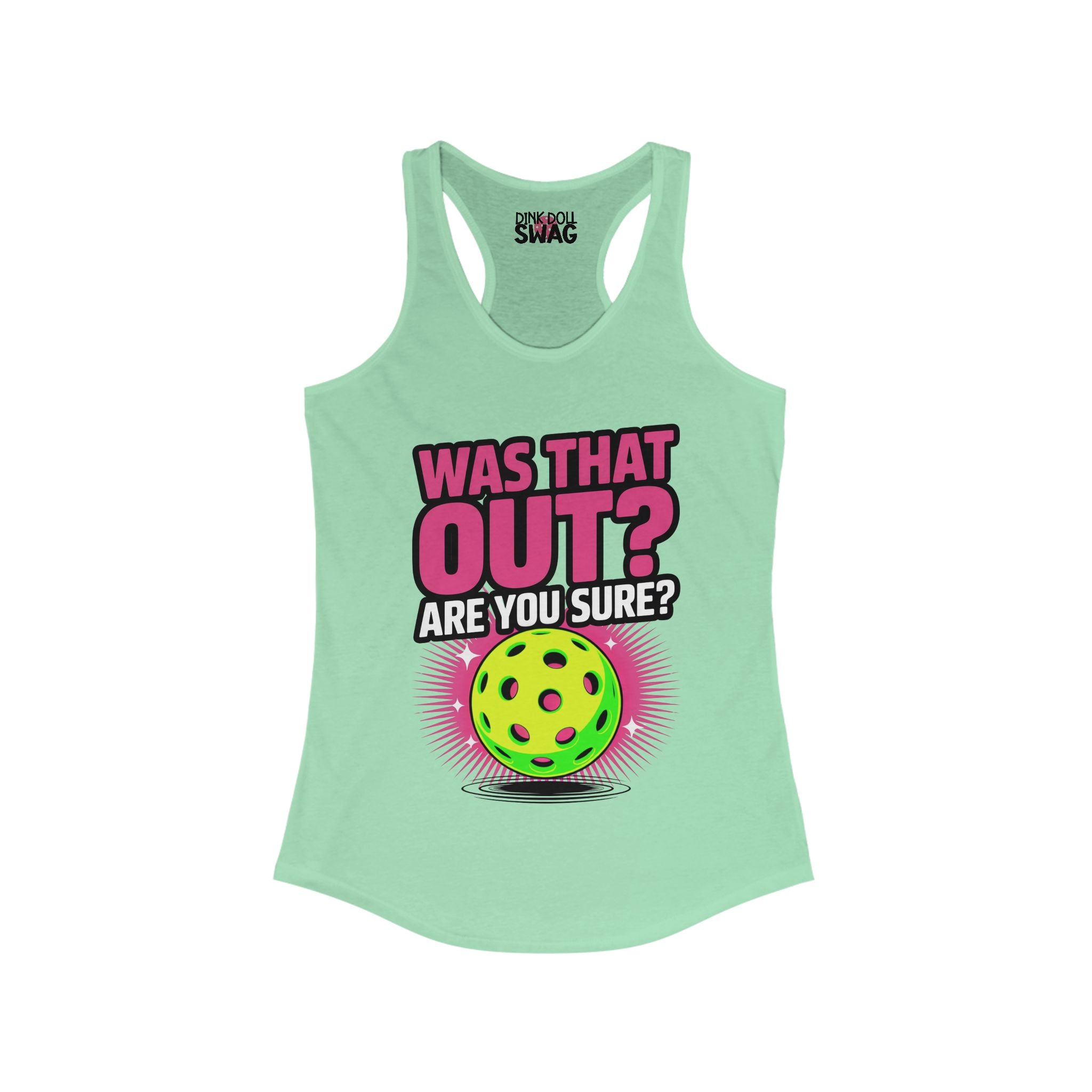 Pickleball Racerback Women's Tank - 'Was That Out?' Design