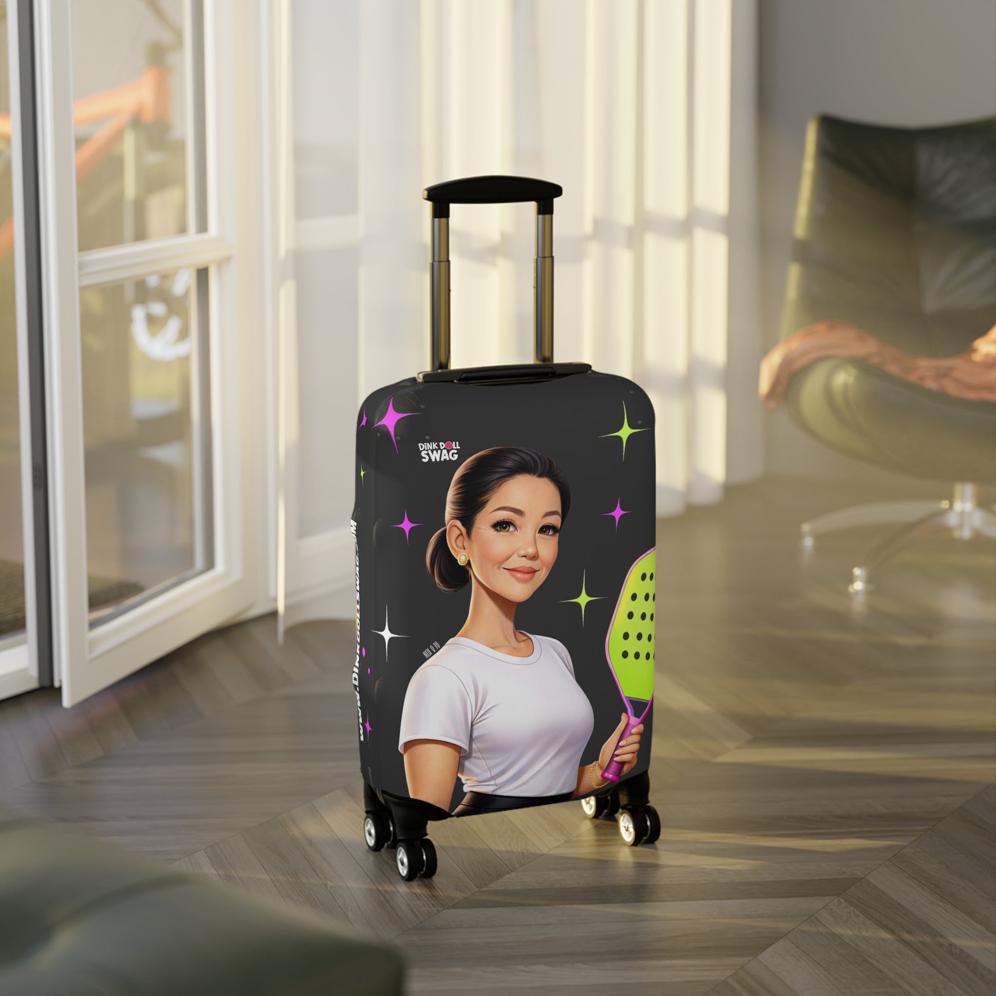 Dink Doll Swag™ Joy in Motion – Legacy Series   – Mei Edition Pickleball Luggage Cover for Women | Faith-Inspired