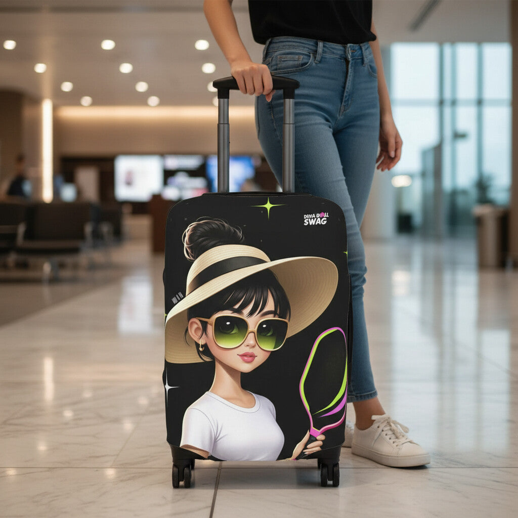 Dink Doll Swag™ Joy in Motion   – Elia Edition Pickleball Luggage Cover for Women | Faith-Inspired