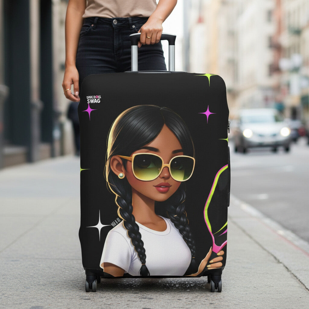 Dink Doll Swag™ Joy in Motion   – Aria Edition Pickleball Luggage Cover for Women | Faith-Inspired